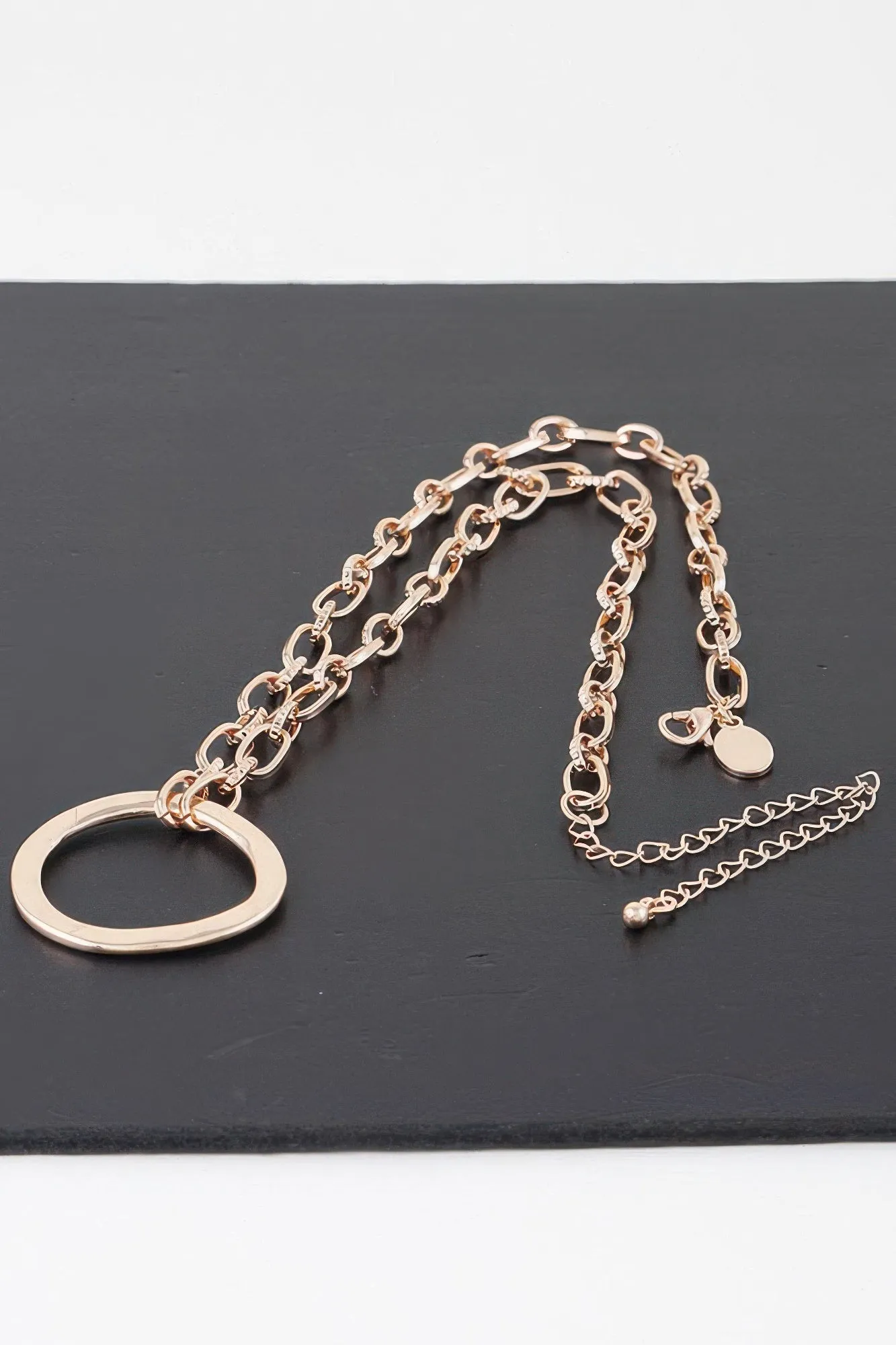 Hammered Hoop Chain Necklace sold by Unique Kulture product image thumbnail 3