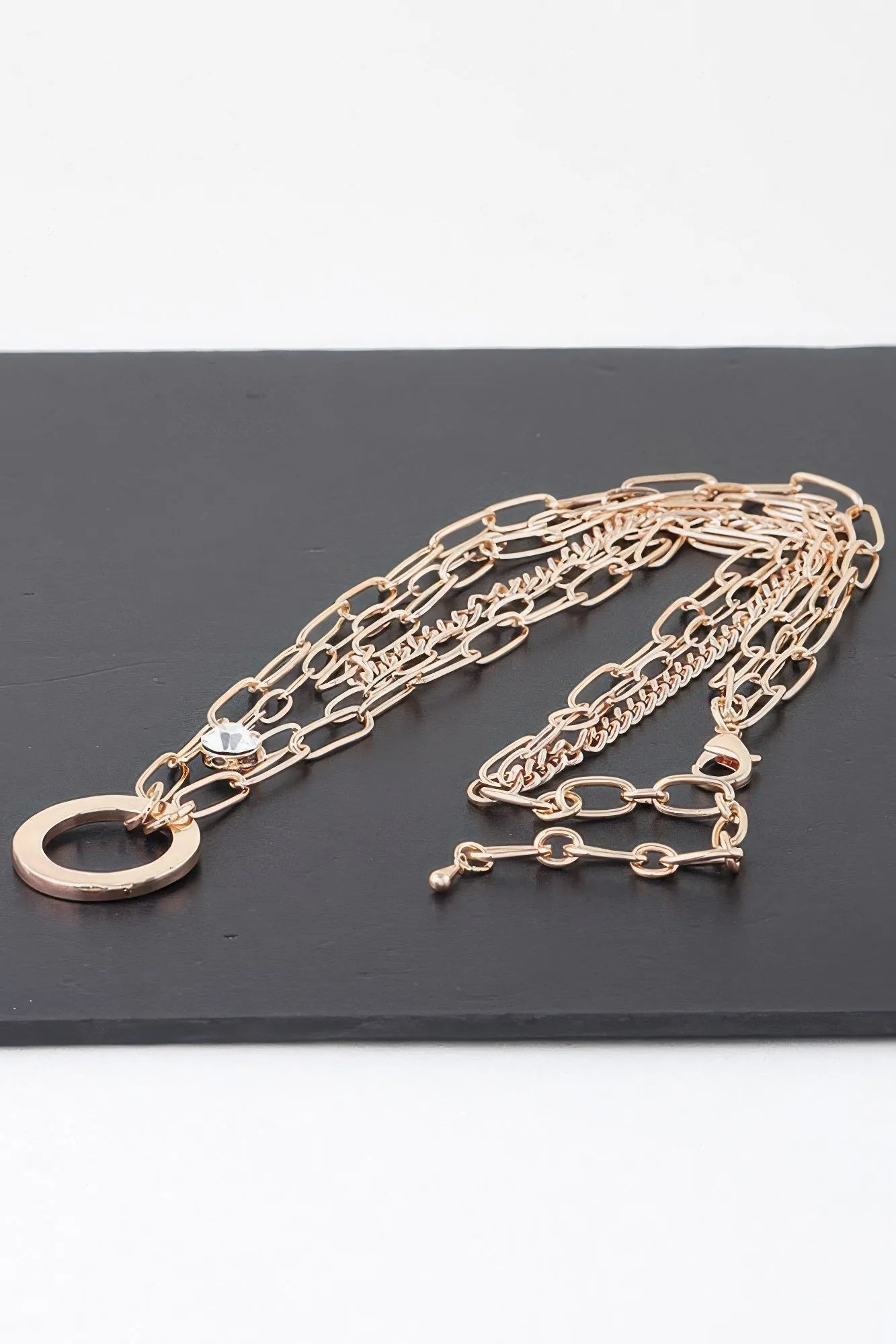 Multilayer Lin Chain Ring Necklace sold by Unique Kulture product image thumbnail 3