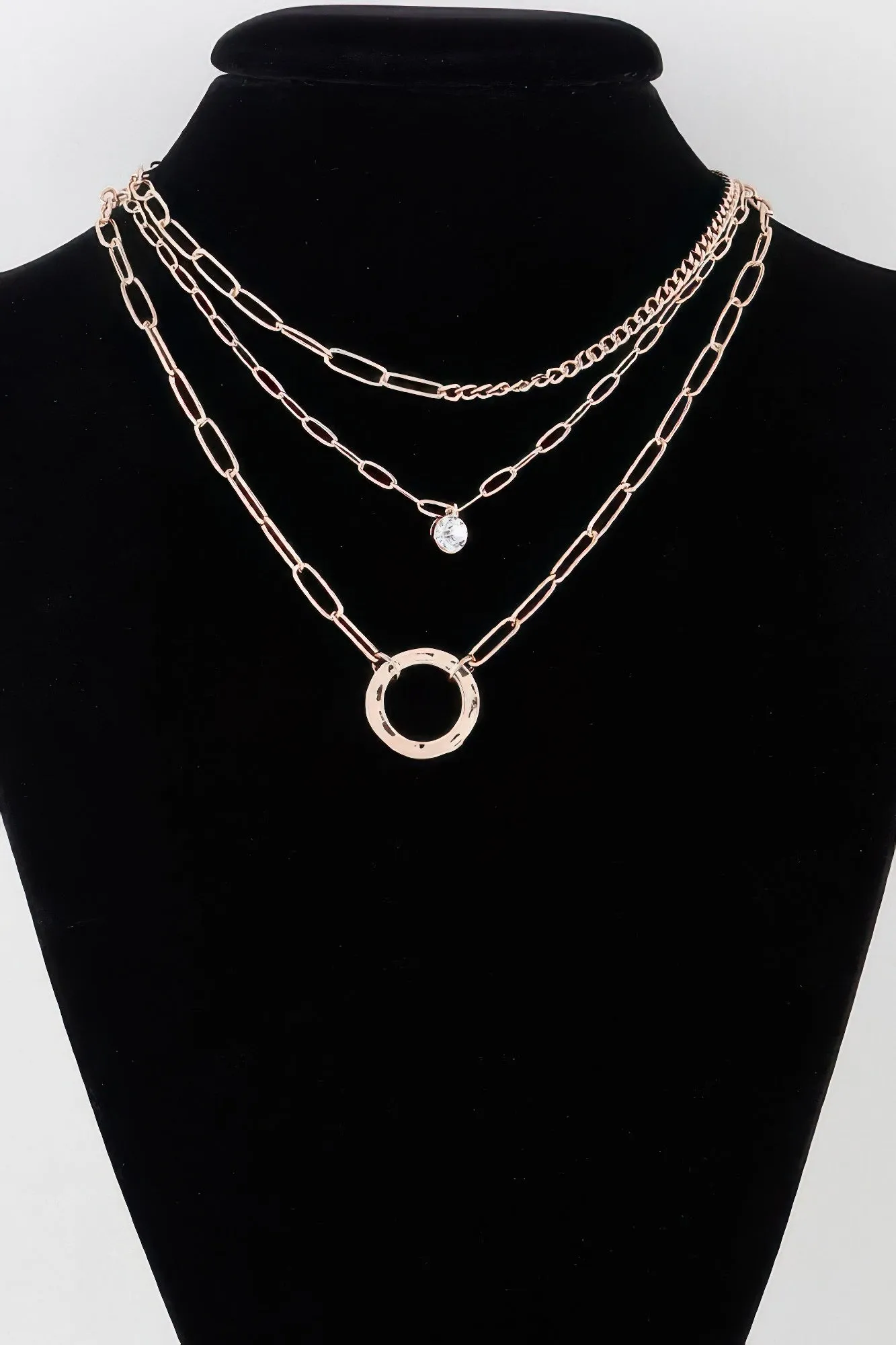 Multilayer Lin Chain Ring Necklace sold by Unique Kulture