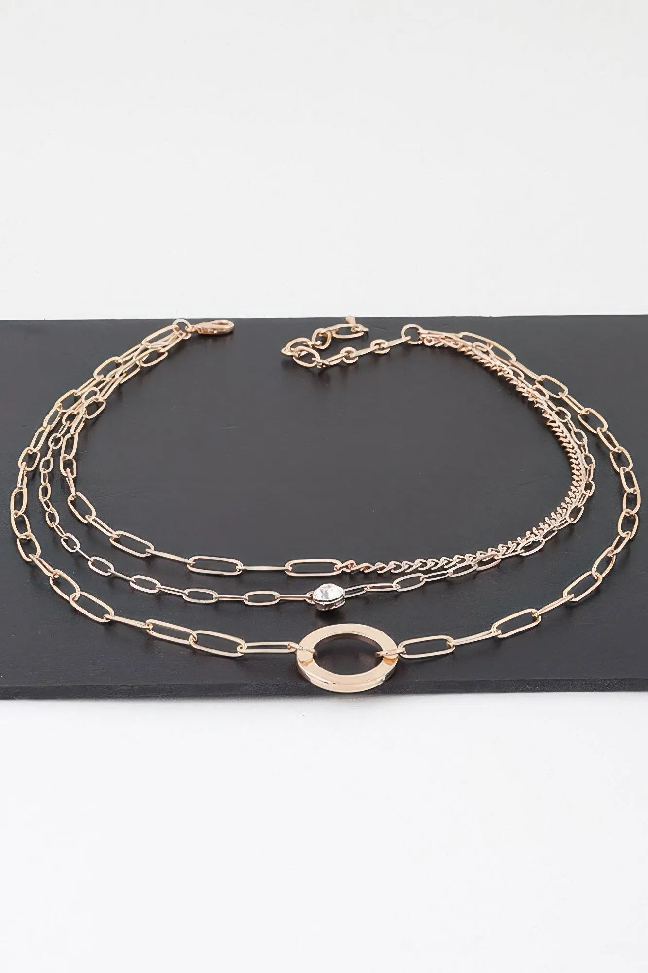 Multilayer Lin Chain Ring Necklace sold by Unique Kulture product image thumbnail 2