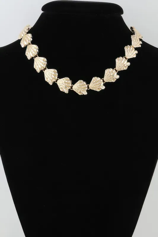 Hammered Sea Shell Charm Necklace sold by Unique Kulture