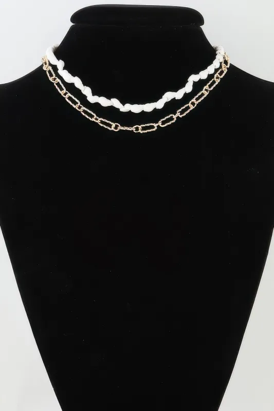 Sea Shell N Chain Linked Necklace sold by Unique Kulture