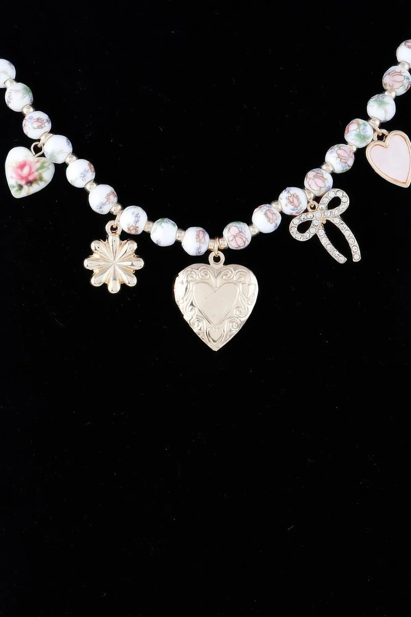 Vintage Heart Charms Necklace sold by Unique Kulture product image thumbnail 2