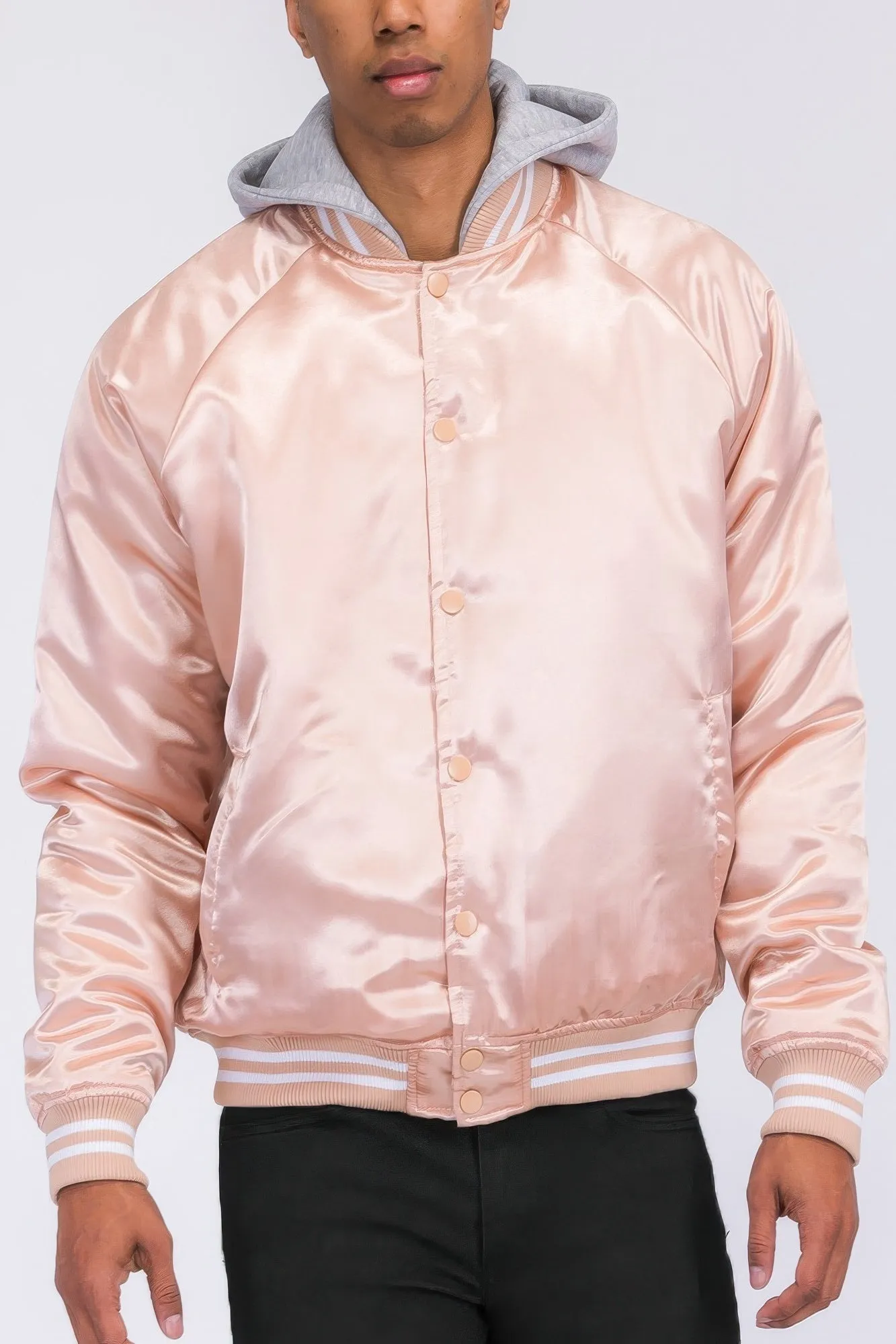 Satin Varsity Bomber Jacket sold by Unique Kulture product image thumbnail 4