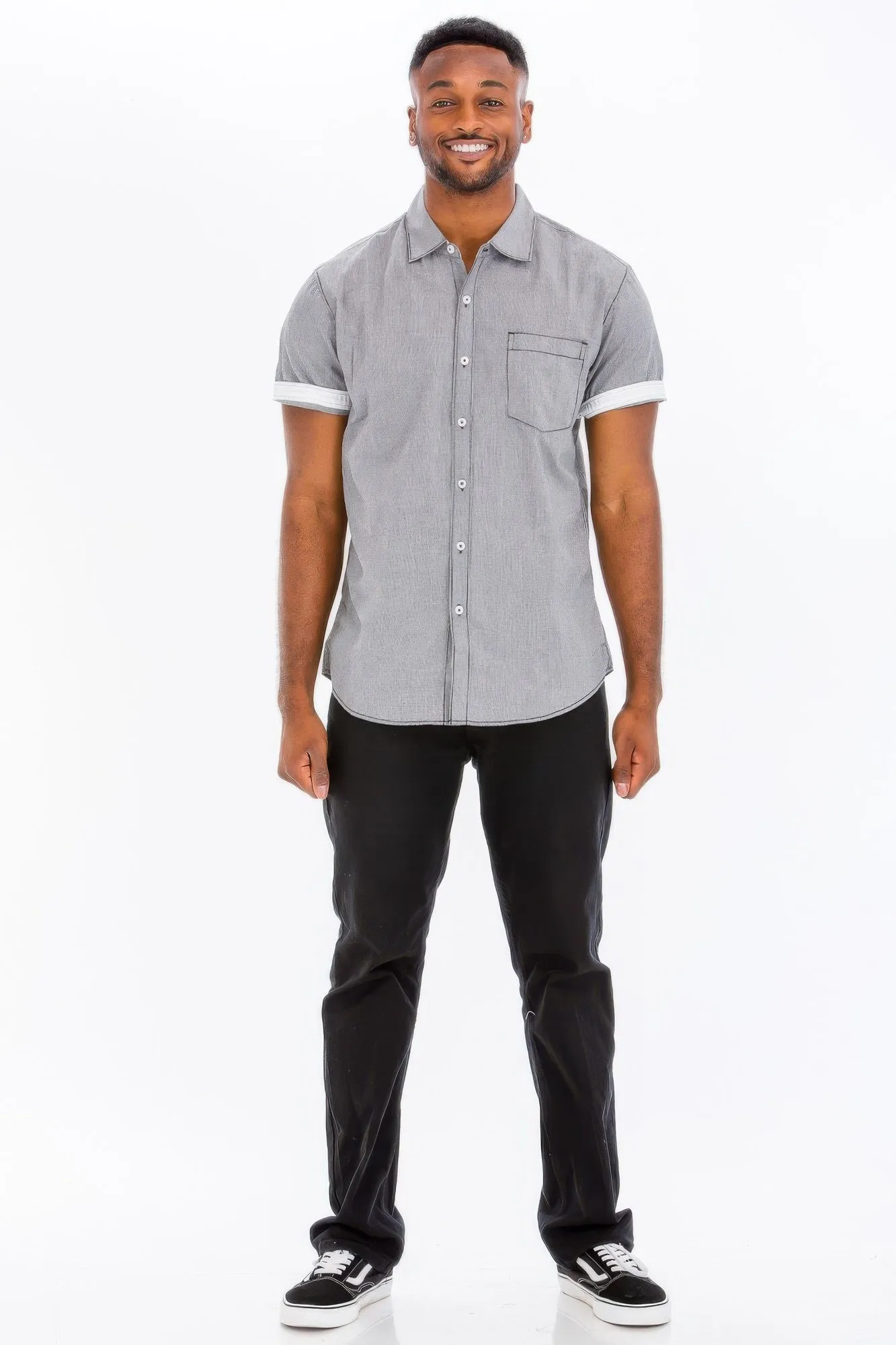 Men's Casual Short Sleeve Solid Shirts sold by Unique Kulture product image thumbnail 2