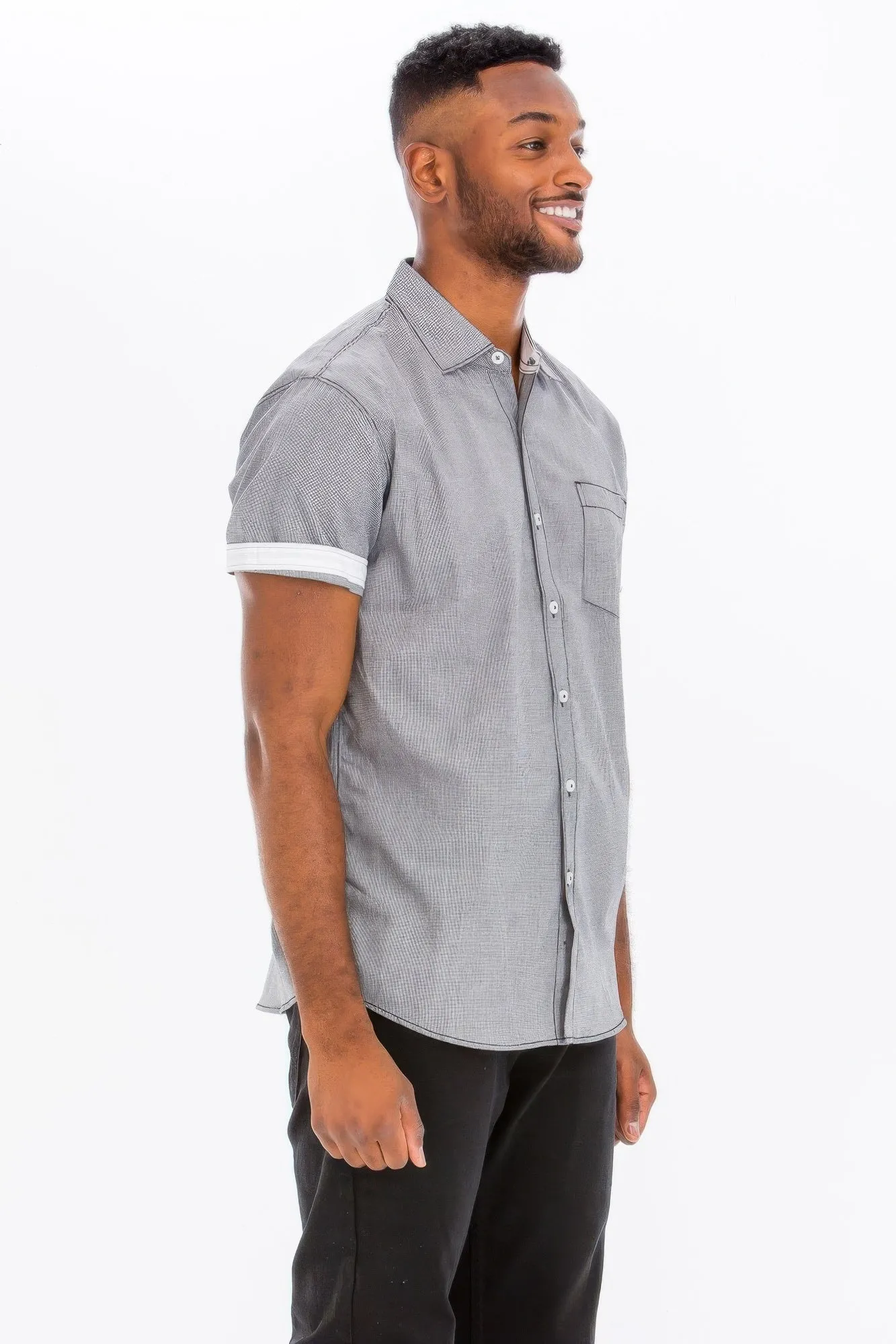 Men's Casual Short Sleeve Solid Shirts sold by Unique Kulture product image thumbnail 3