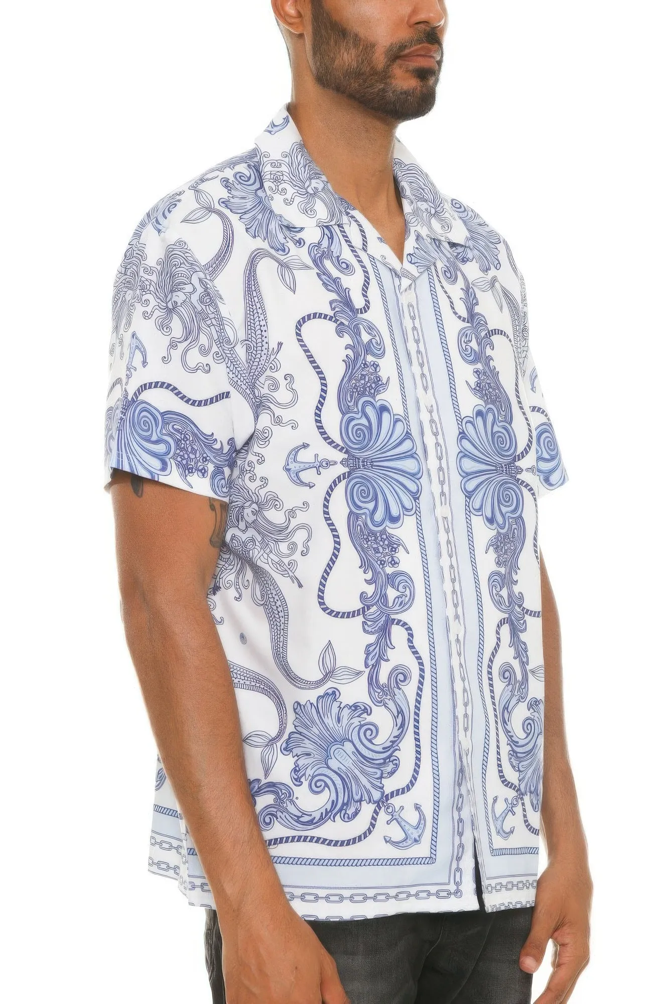 Mens Collared Print Button Down sold by Unique Kulture product image thumbnail 3