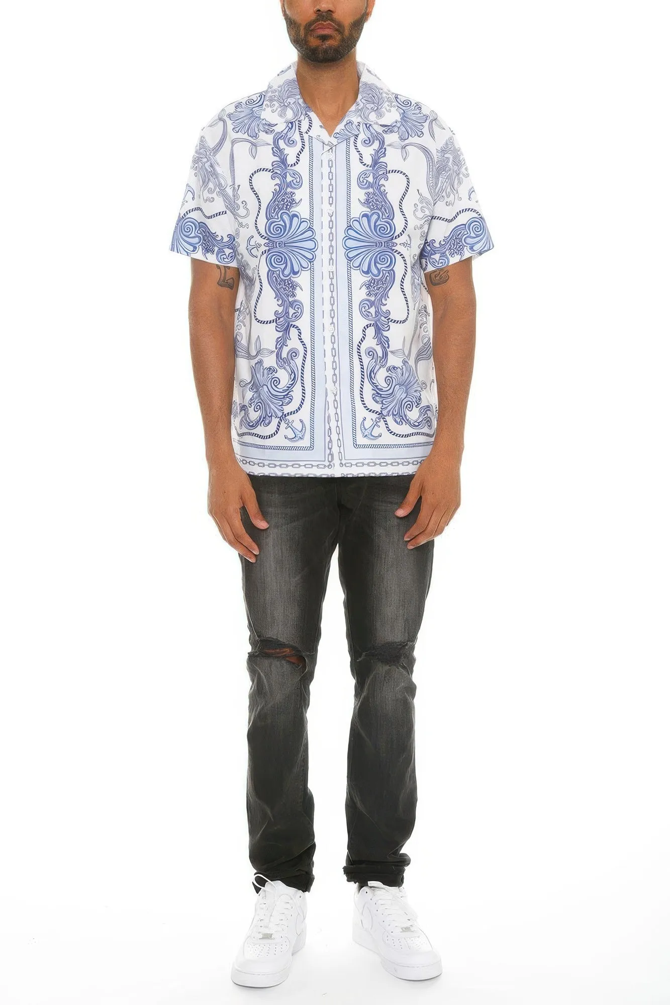 Mens Collared Print Button Down sold by Unique Kulture product image thumbnail 2