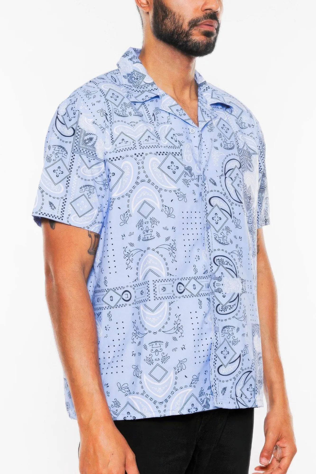 Mens Collared Print Button Down sold by Unique Kulture product image thumbnail 2