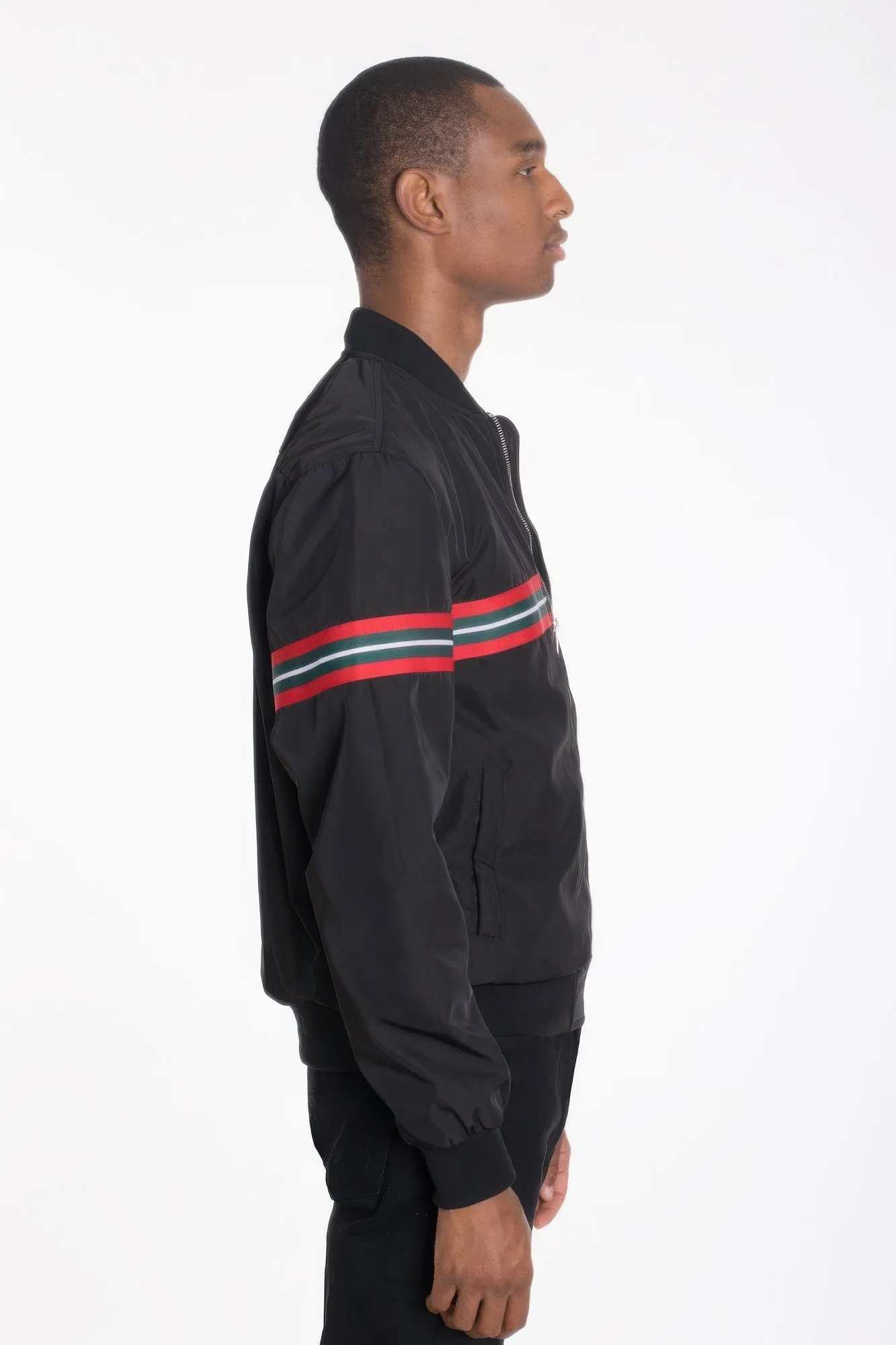 Luxury Woven Taped Bomber Jacket sold by Unique Kulture product image thumbnail 5