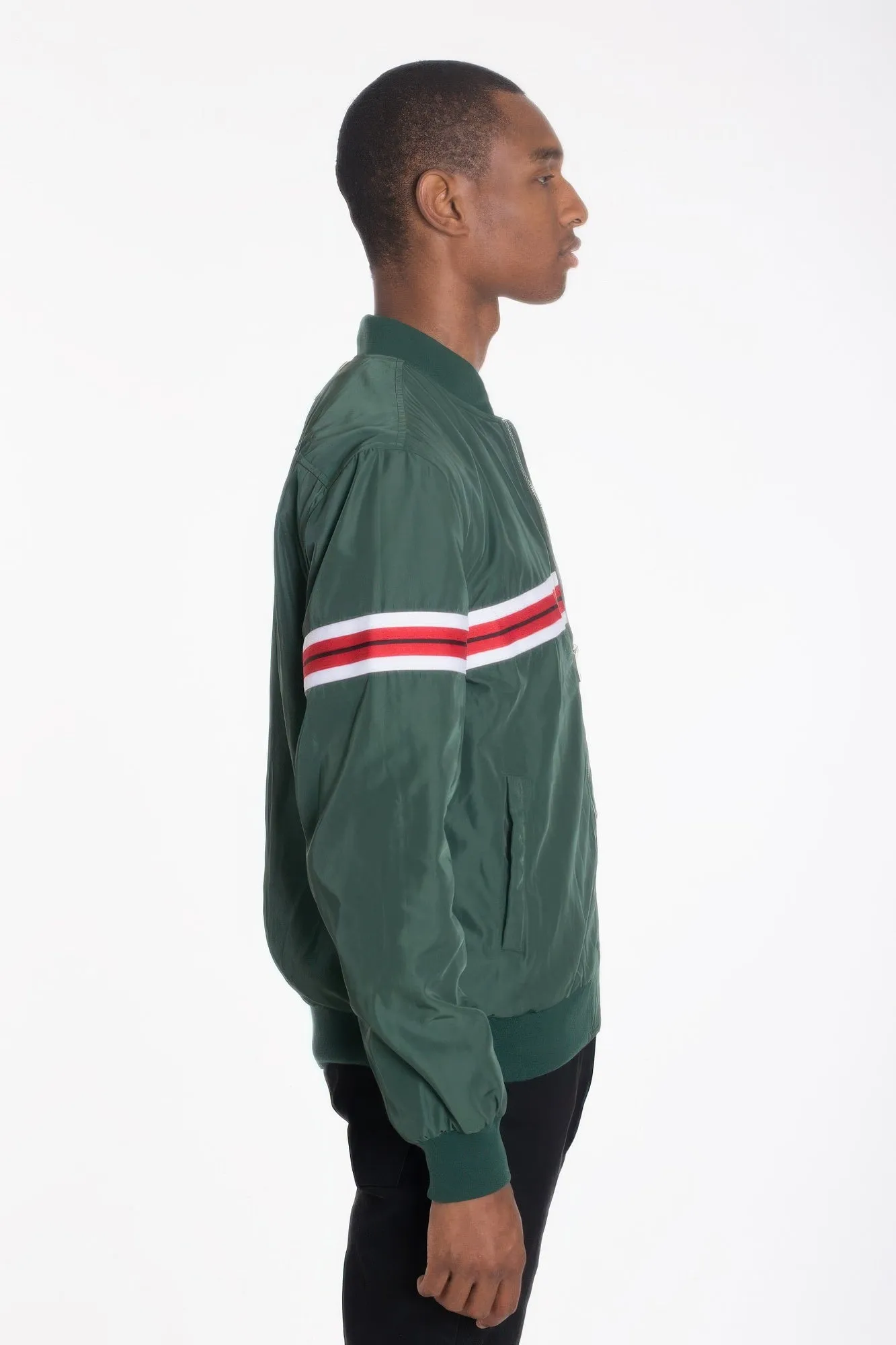 Luxury Woven Taped Bomber Jacket sold by Unique Kulture product image thumbnail 2