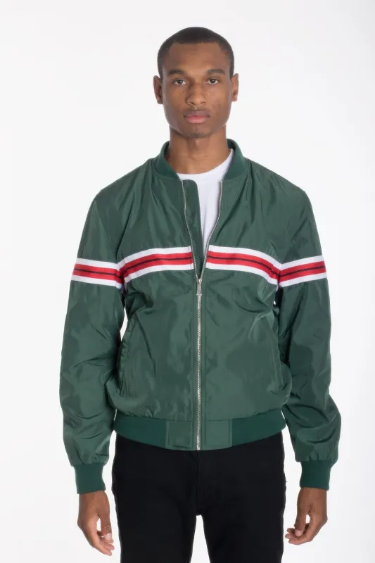Luxury Woven Taped Bomber Jacket made by Unique Kulture