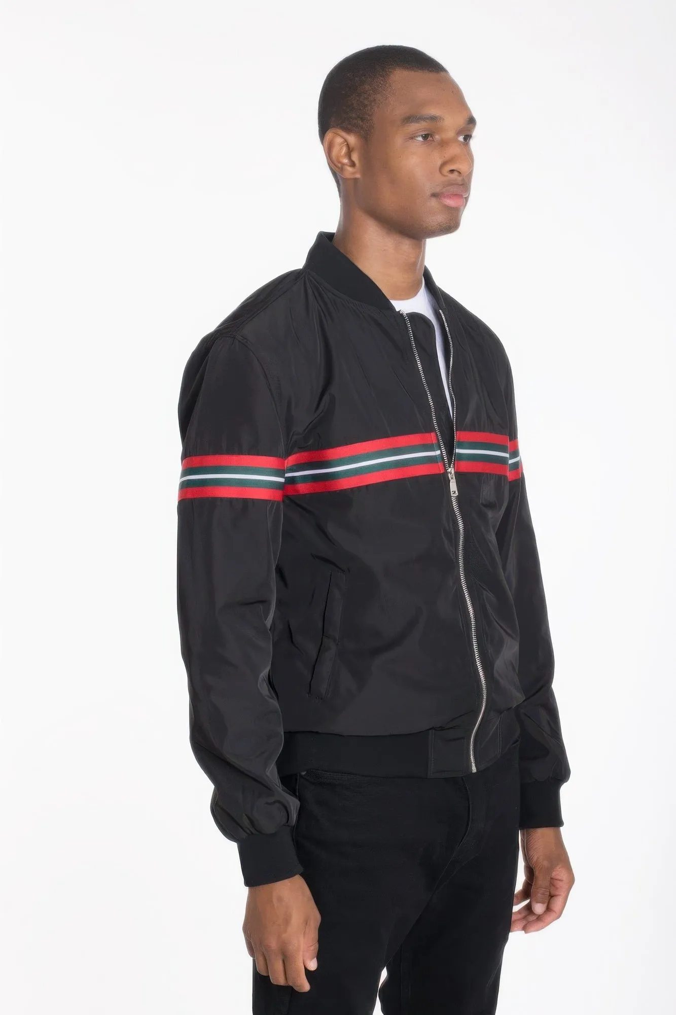 Luxury Woven Taped Bomber Jacket sold by Unique Kulture product image thumbnail 4