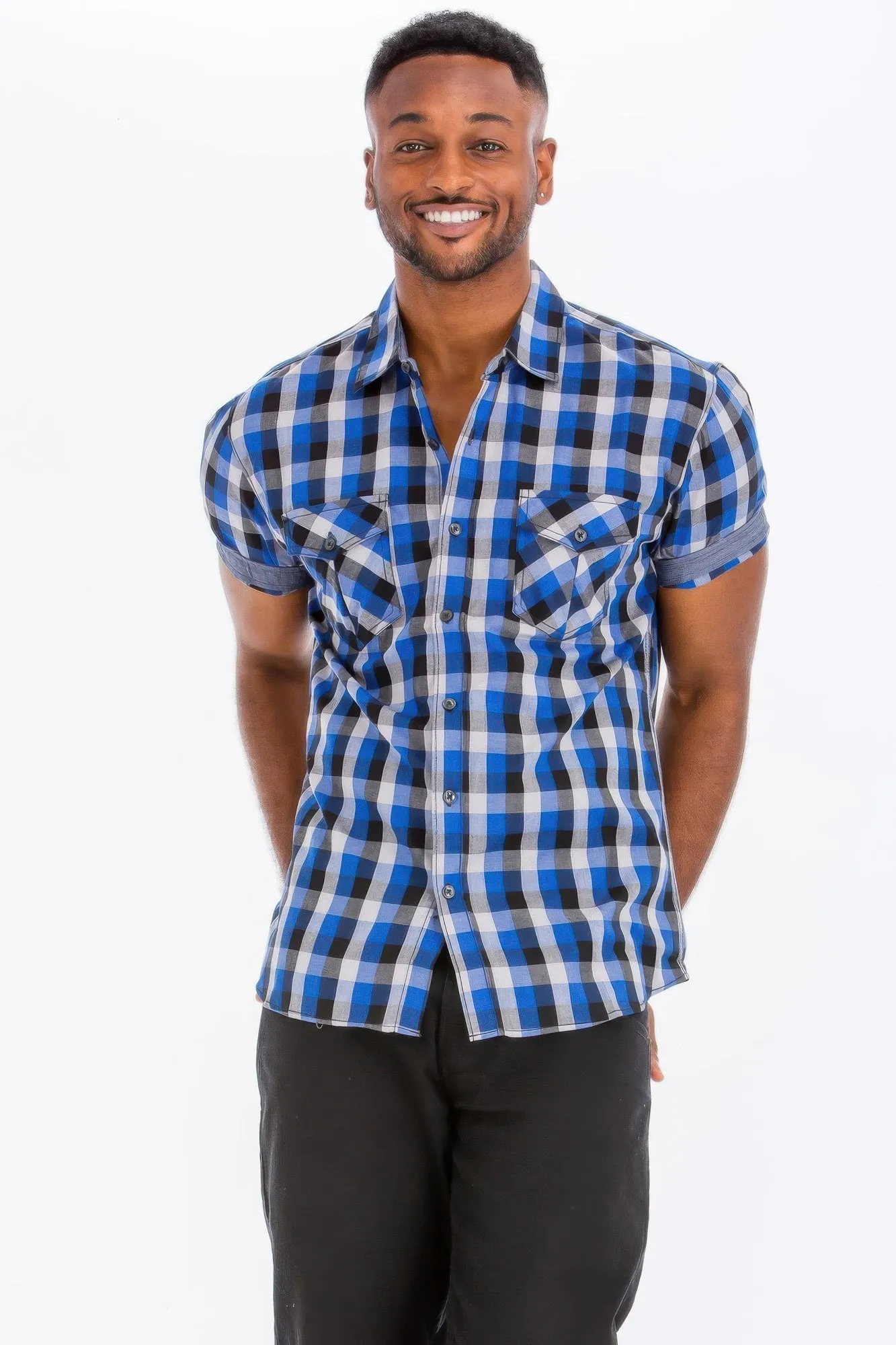 Mens Checkered Button Down Shirt sold by Unique Kulture