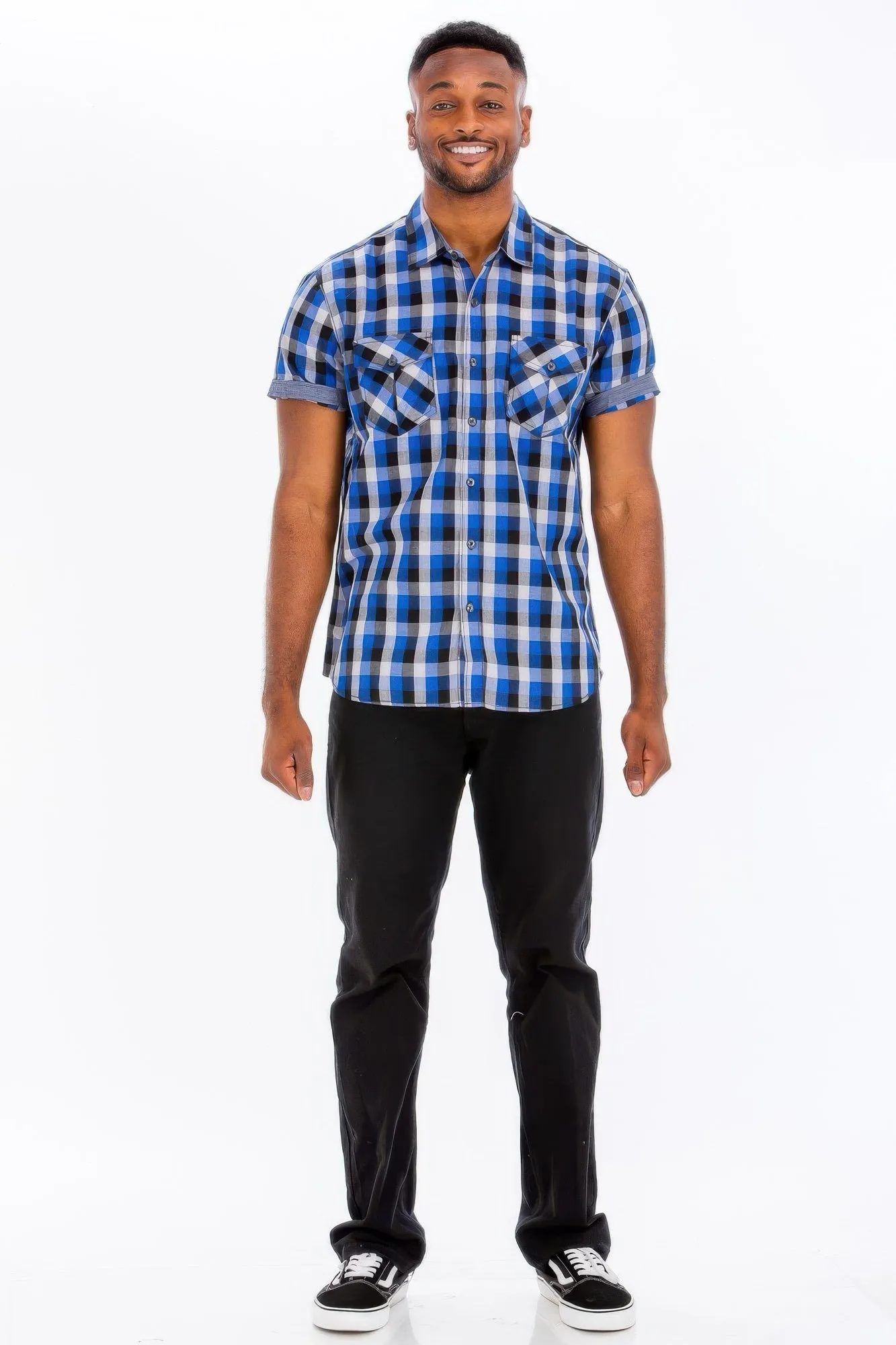 Mens Checkered Button Down Shirt sold by Unique Kulture product image thumbnail 2