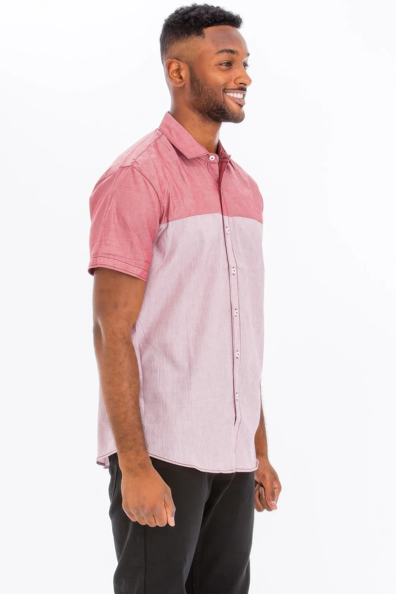 2 Tone Short Sleeves Shirts sold by Unique Kulture product image thumbnail 4