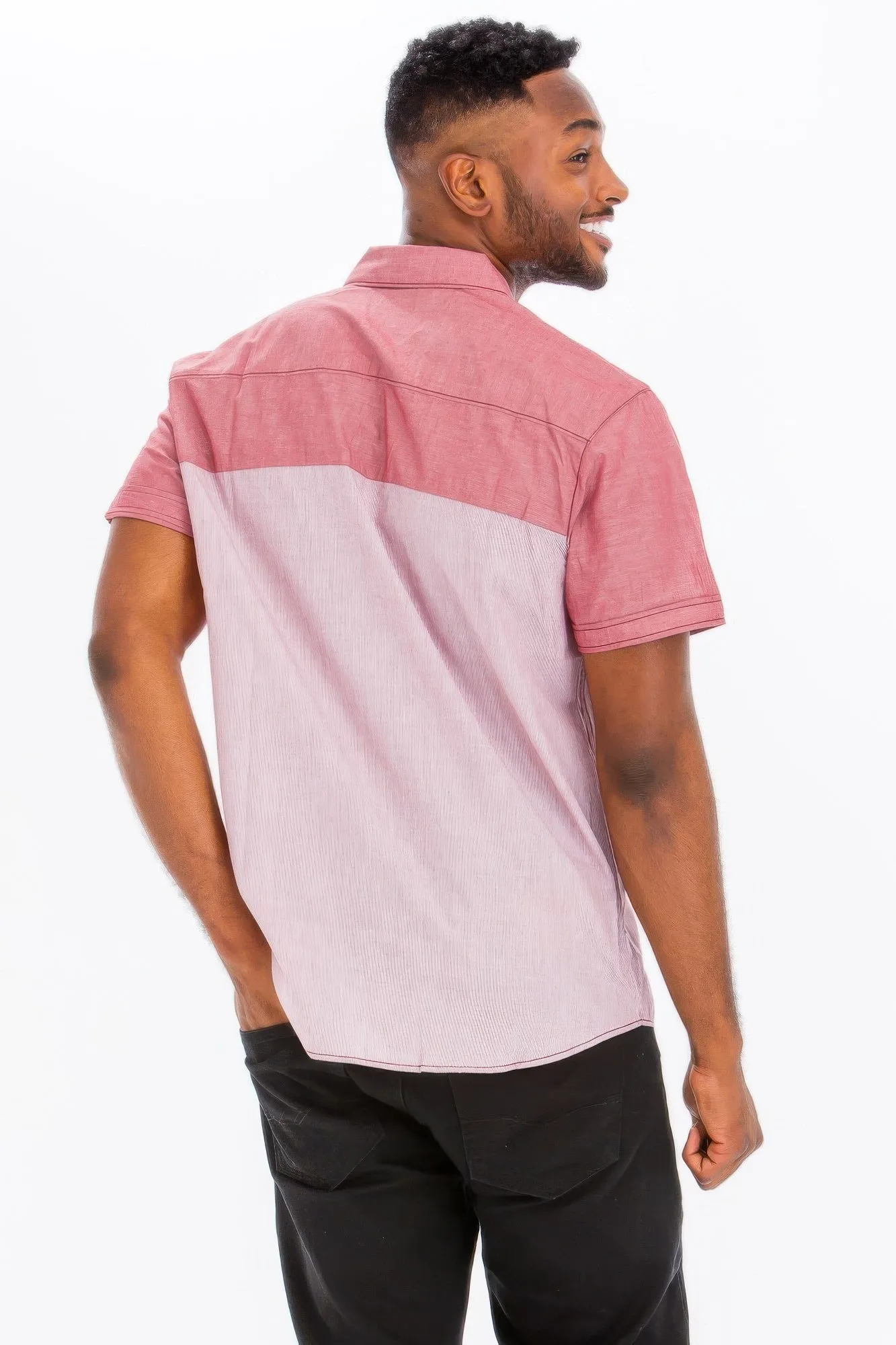 2 Tone Short Sleeves Shirts sold by Unique Kulture product image thumbnail 5