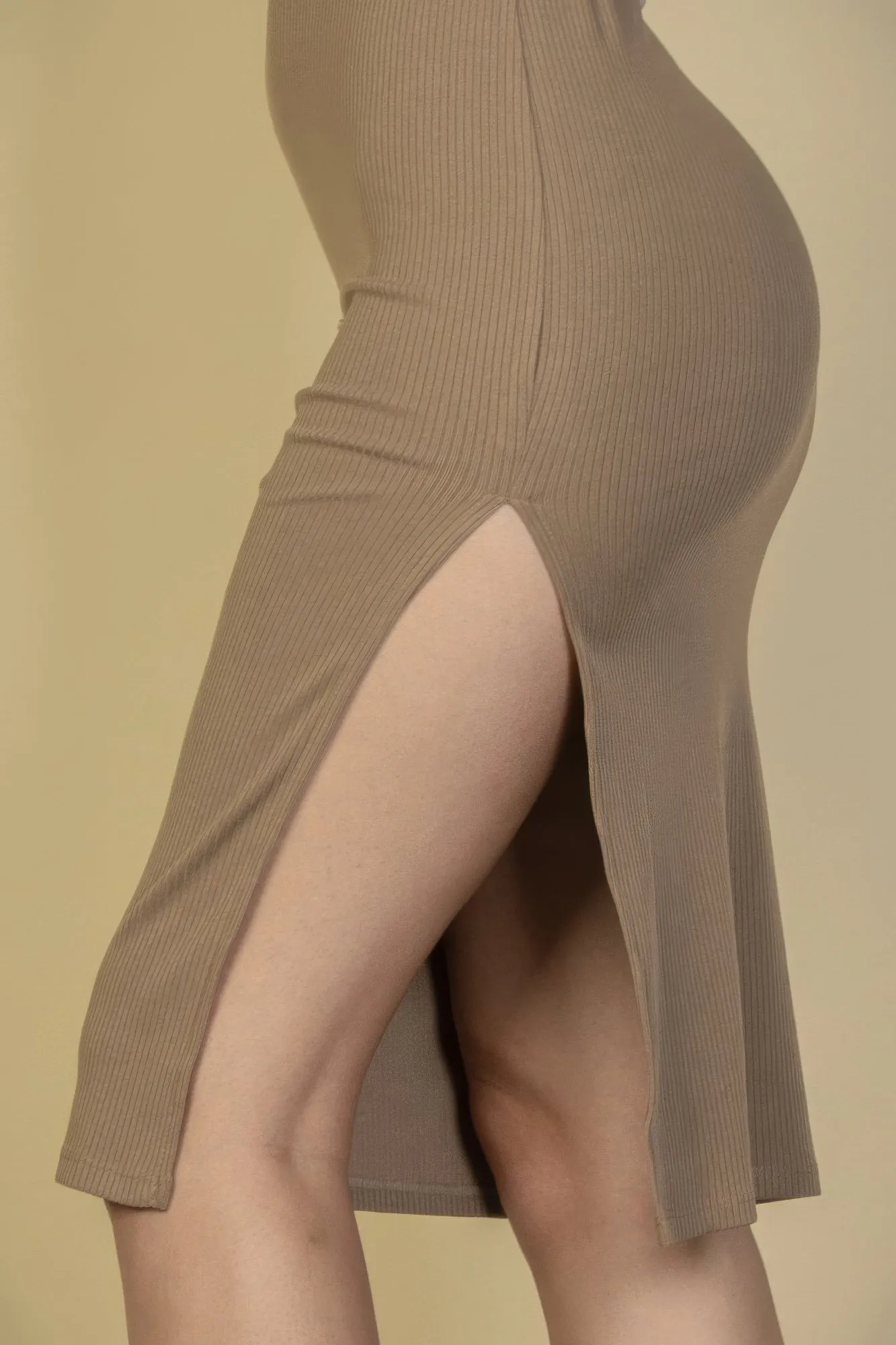 Flat Back Rib Sleeveless Tank Side Slit Bodycon Dress sold by Unique Kulture product image thumbnail 4