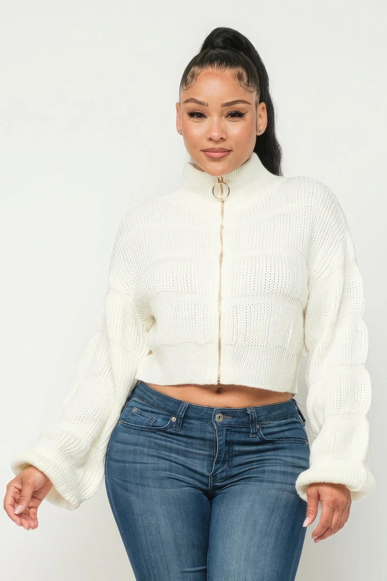 Sweater Top W/ Front Zipper sold by Unique Kulture product image thumbnail 3