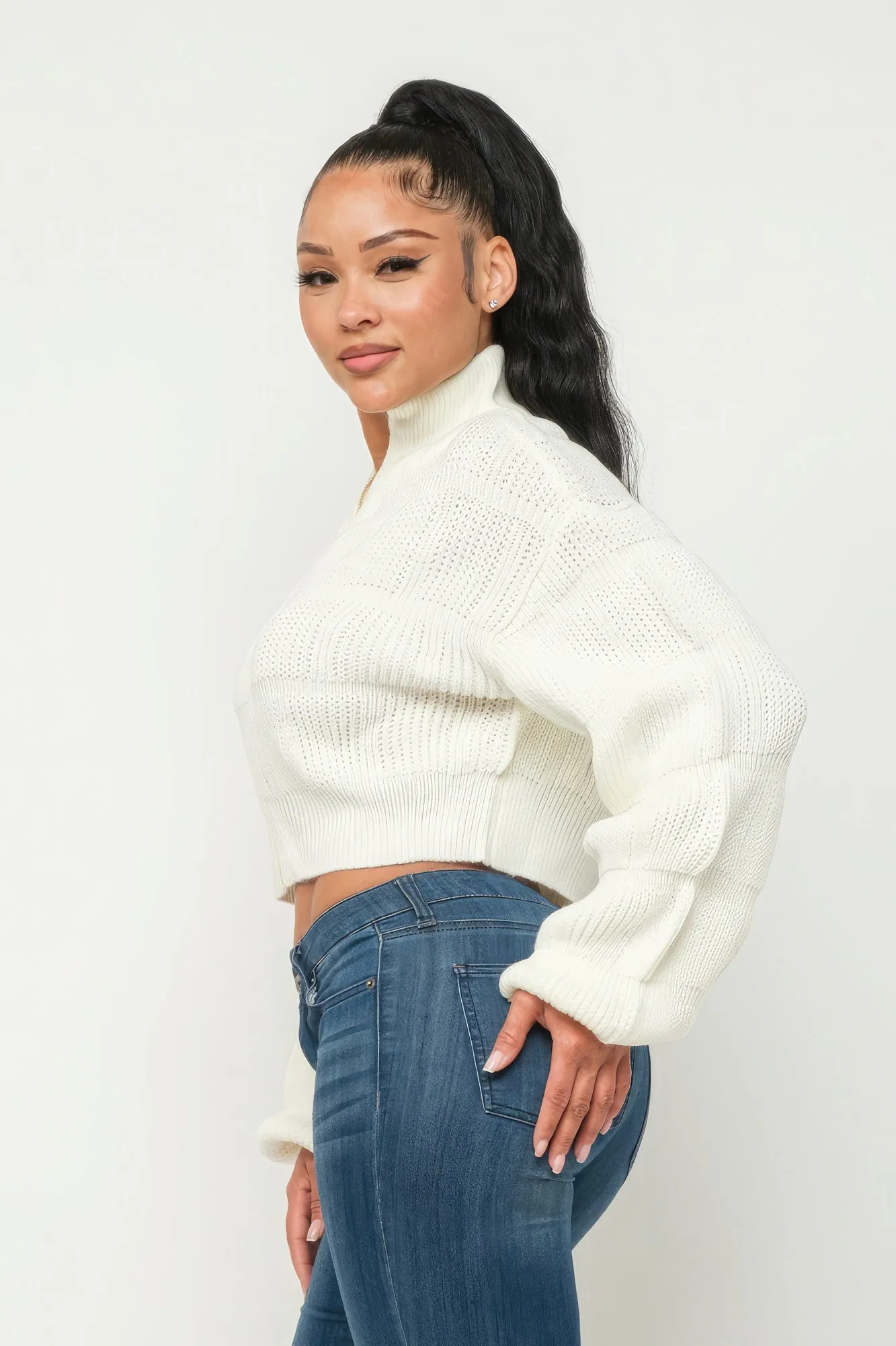 Sweater Top W/ Front Zipper sold by Unique Kulture product image thumbnail 5