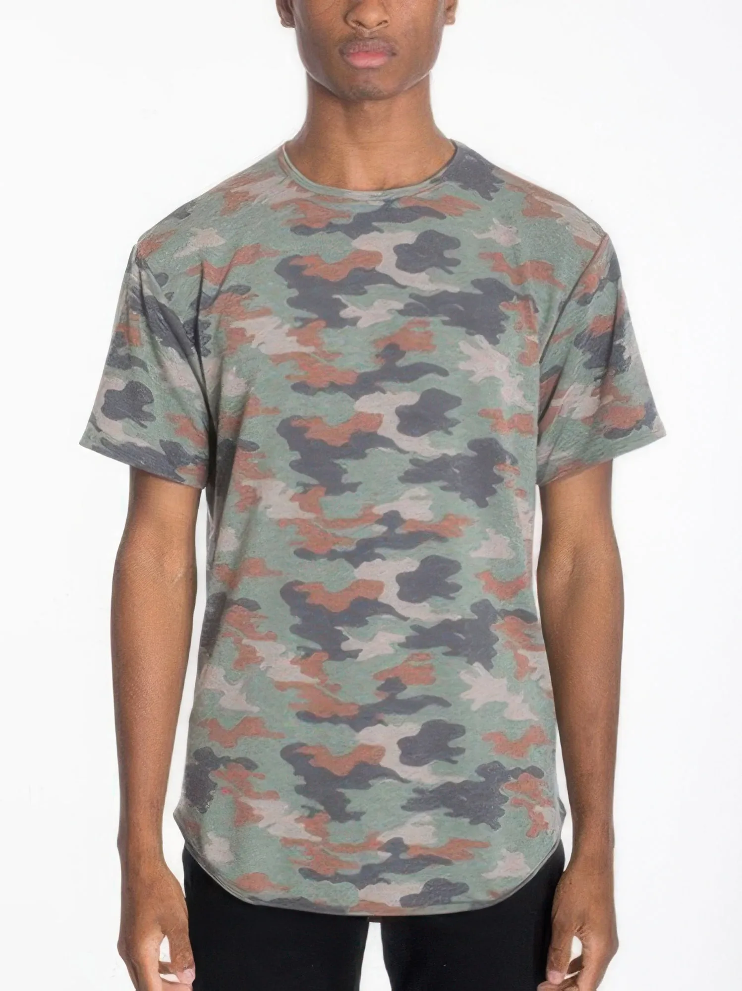 Mens Camo Elongate Scallop Tee T-shirts sold by Unique Kulture