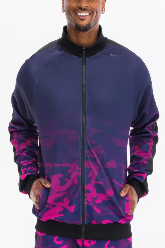 Mens Camo Ombre Track Jacket sold by Unique Kulture
