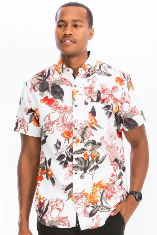 Hawaiian Print Button Down Shirt sold by Unique Kulture