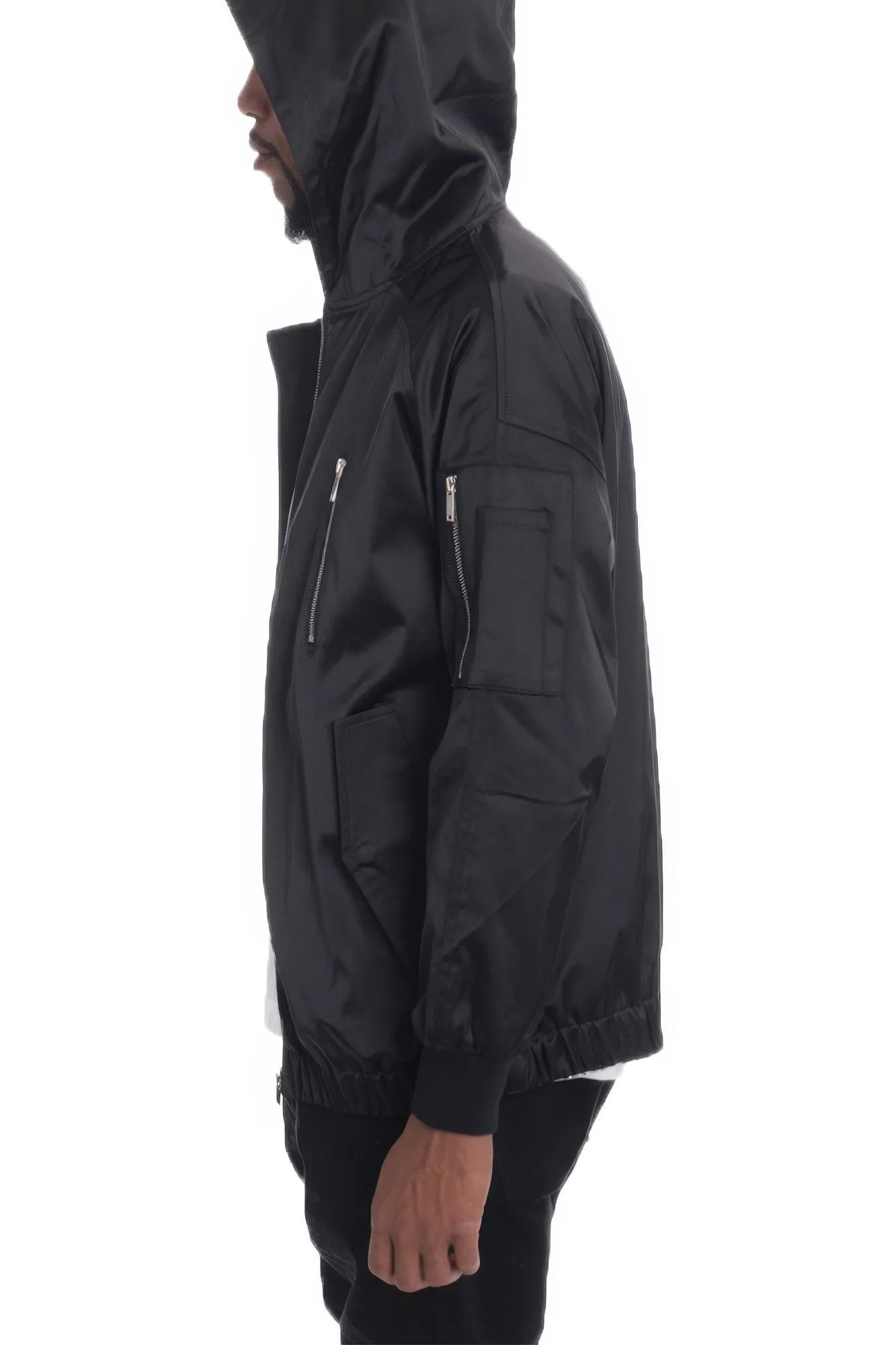 Satin Full Zip Hooded Windbreaker sold by Unique Kulture product image thumbnail 5