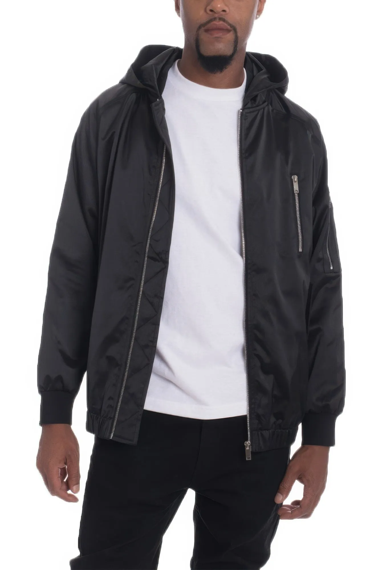 Satin Full Zip Hooded Windbreaker sold by Unique Kulture product image thumbnail 4
