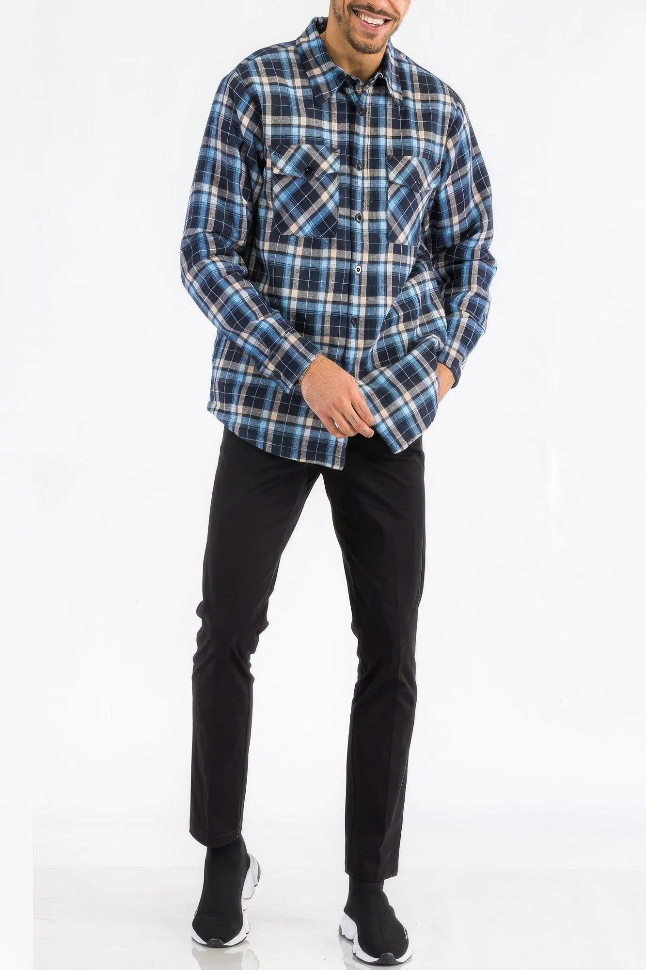 Mens Quilted Padded Flannel sold by Unique Kulture product image thumbnail 2