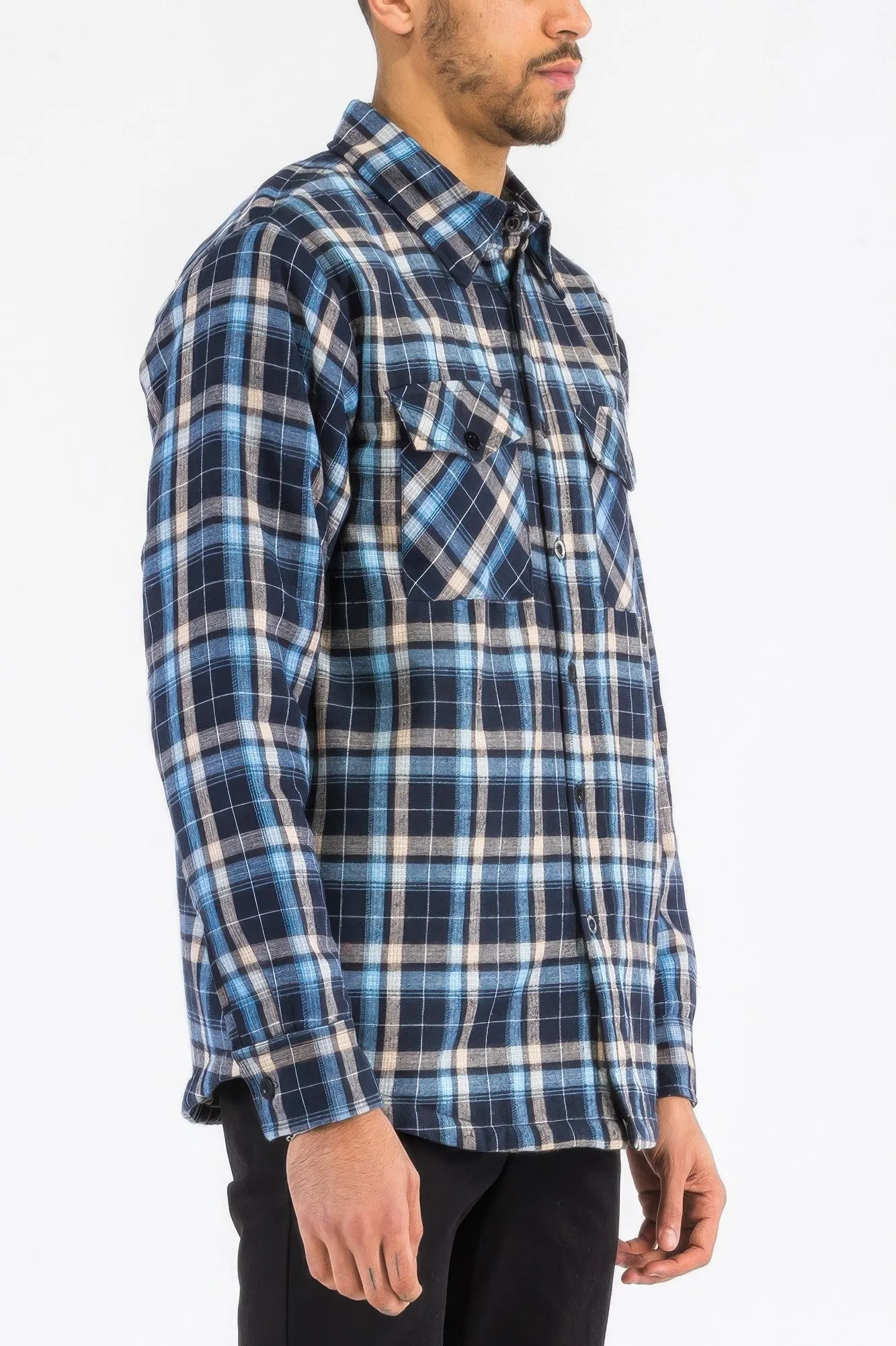 Mens Quilted Padded Flannel sold by Unique Kulture product image thumbnail 3