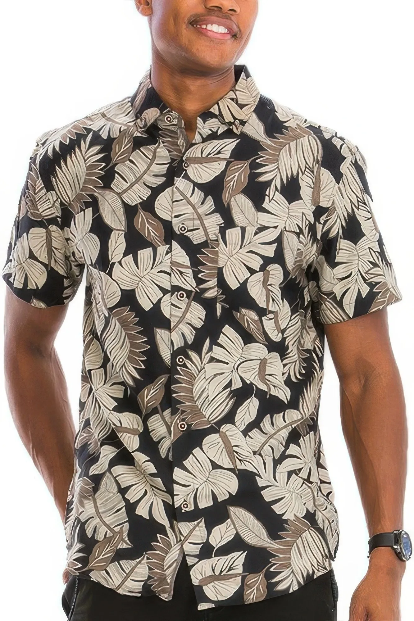 Hawaiian Print Button Down Shirt sold by Unique Kulture