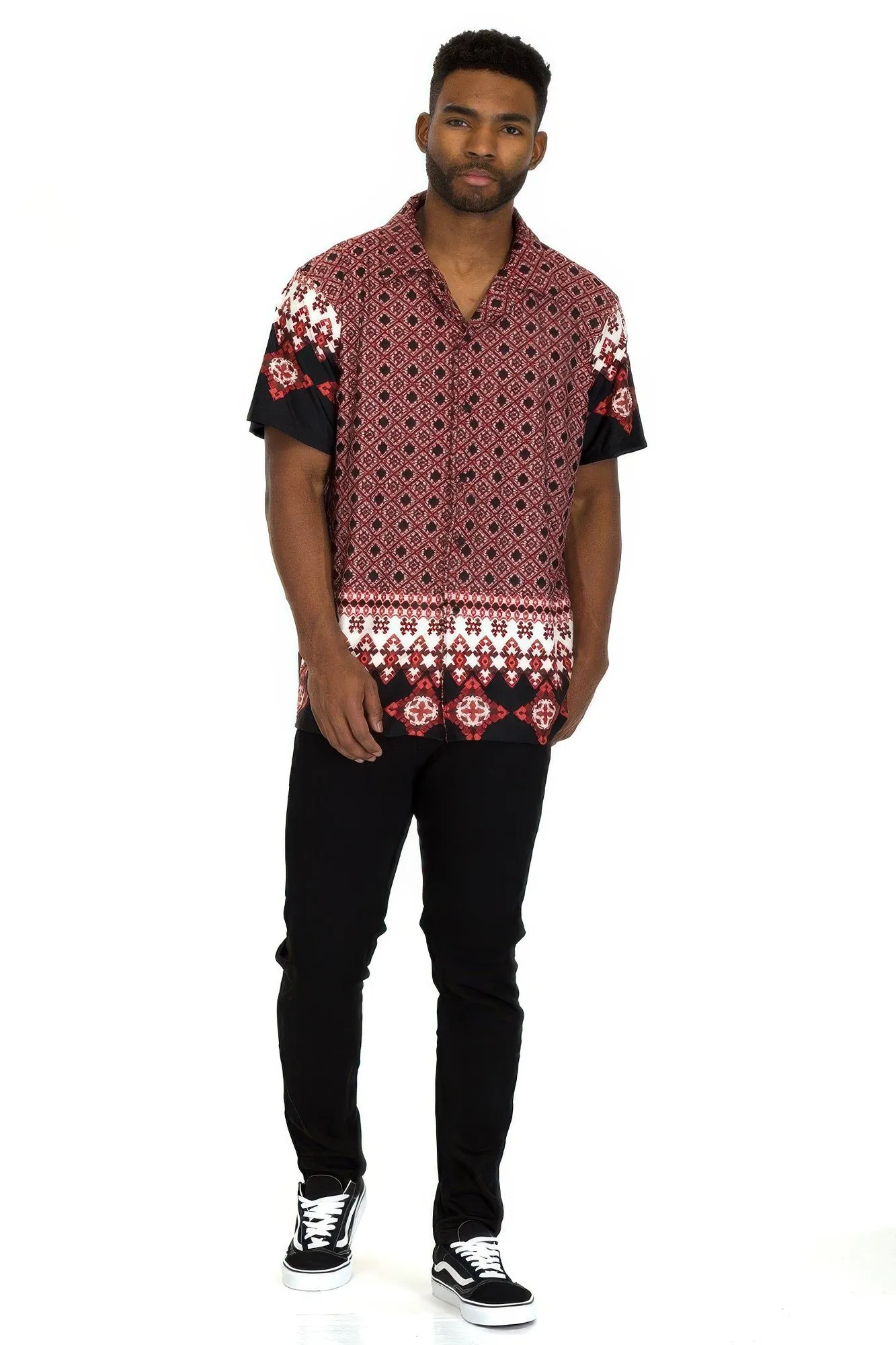 Mens Cuban Collar Cut Button Down Shirt sold by Unique Kulture product image thumbnail 2
