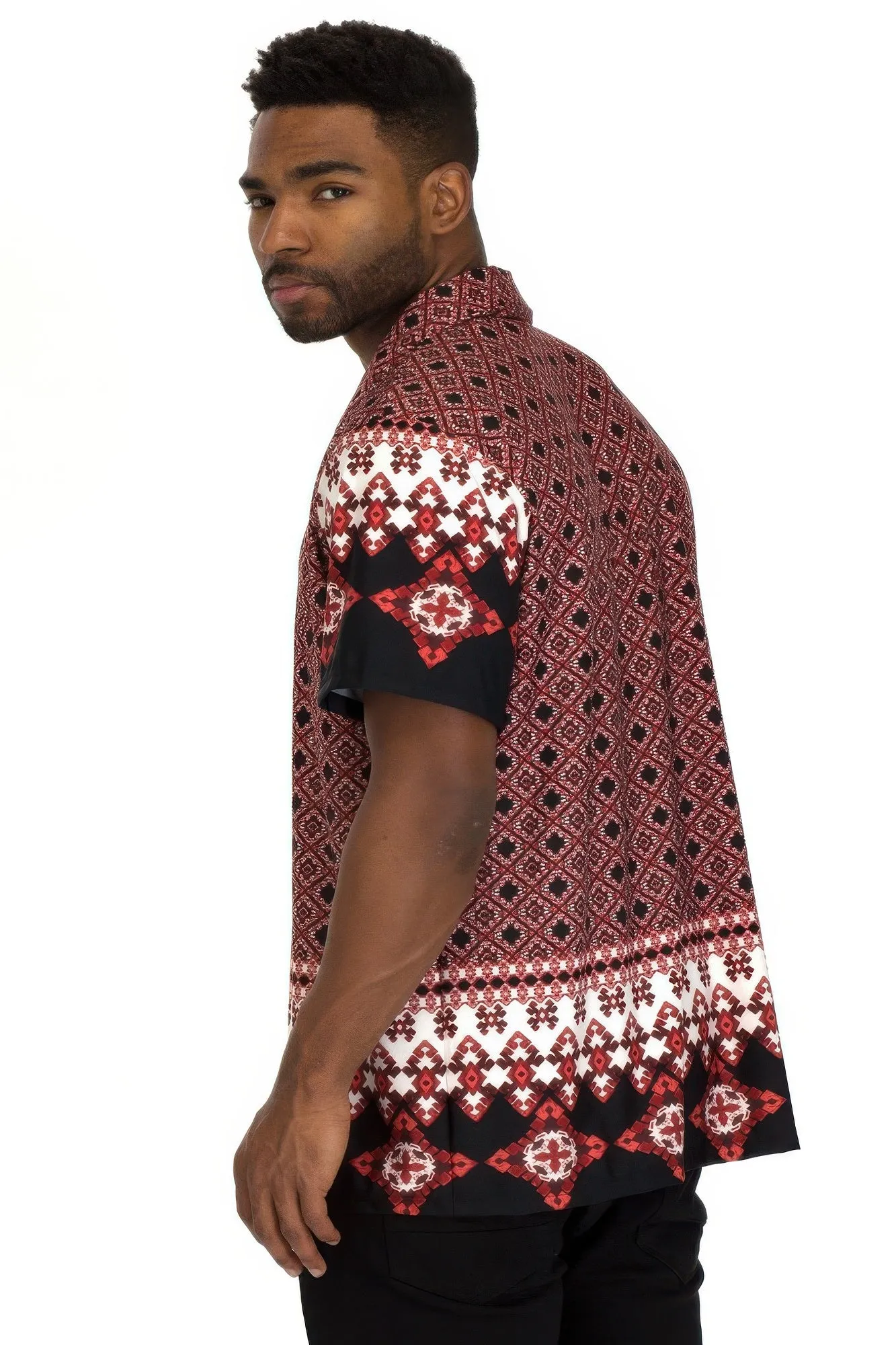 Mens Cuban Collar Cut Button Down Shirt sold by Unique Kulture product image thumbnail 5