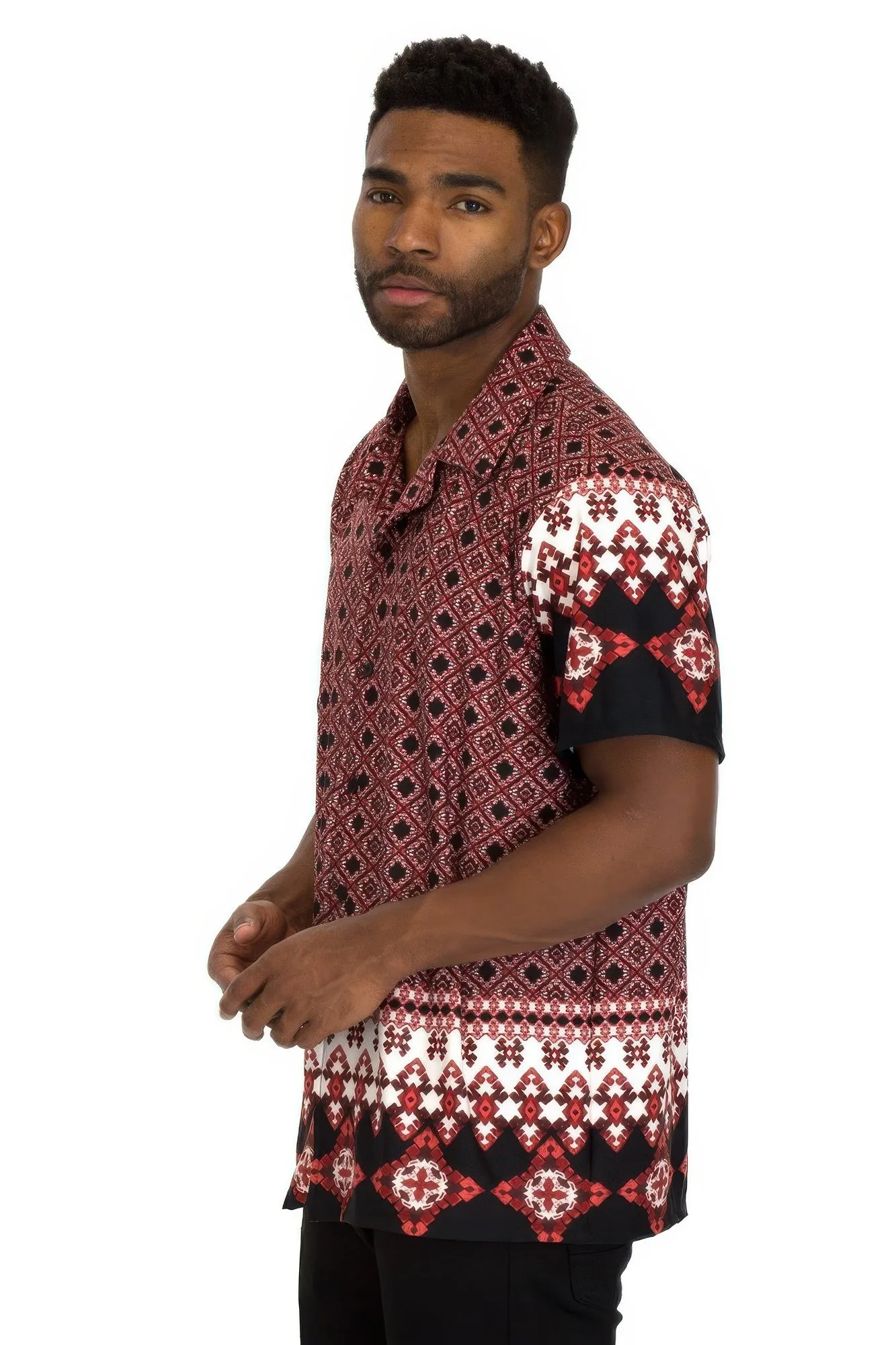 Mens Cuban Collar Cut Button Down Shirt sold by Unique Kulture product image thumbnail 4
