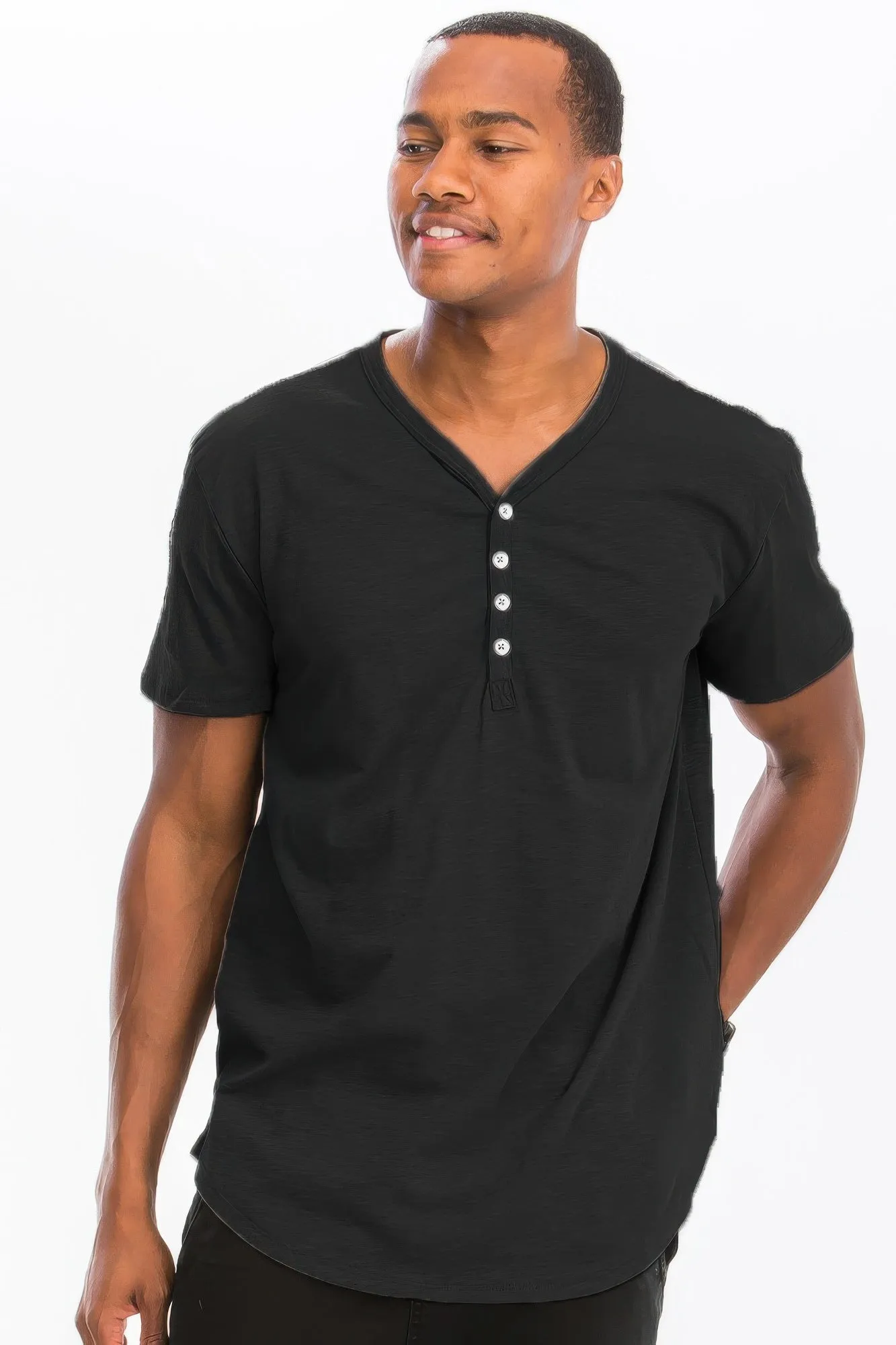Short Sleeve 4 Button Henley Shirt sold by Unique Kulture product image thumbnail 4