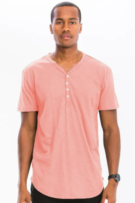 Short Sleeve 4 Button Henley Shirt sold by Unique Kulture