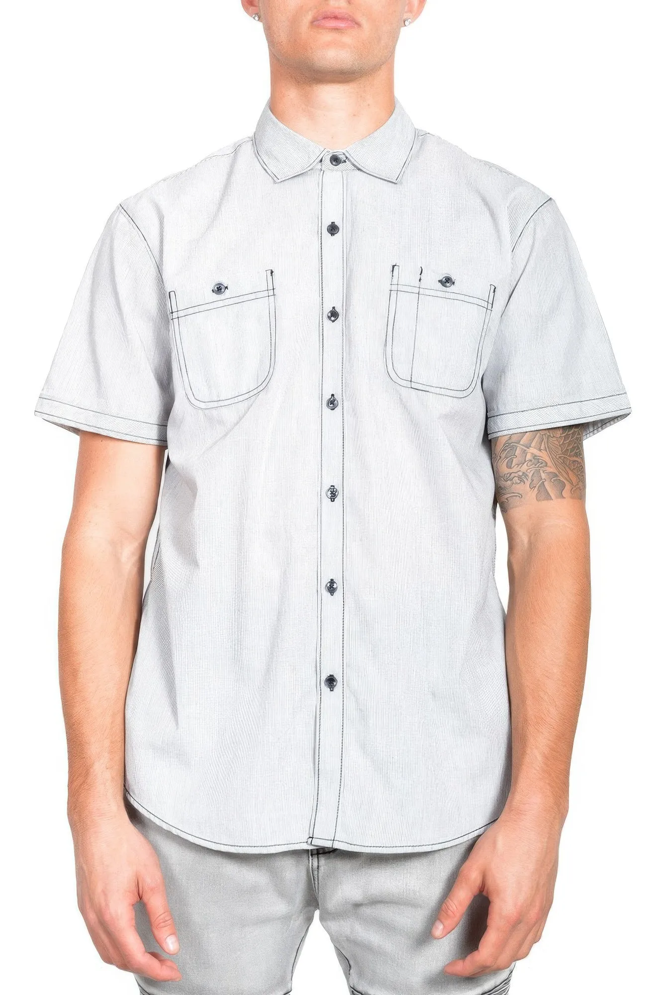 Men's Casual Short Sleeve Solid Shirts sold by Unique Kulture