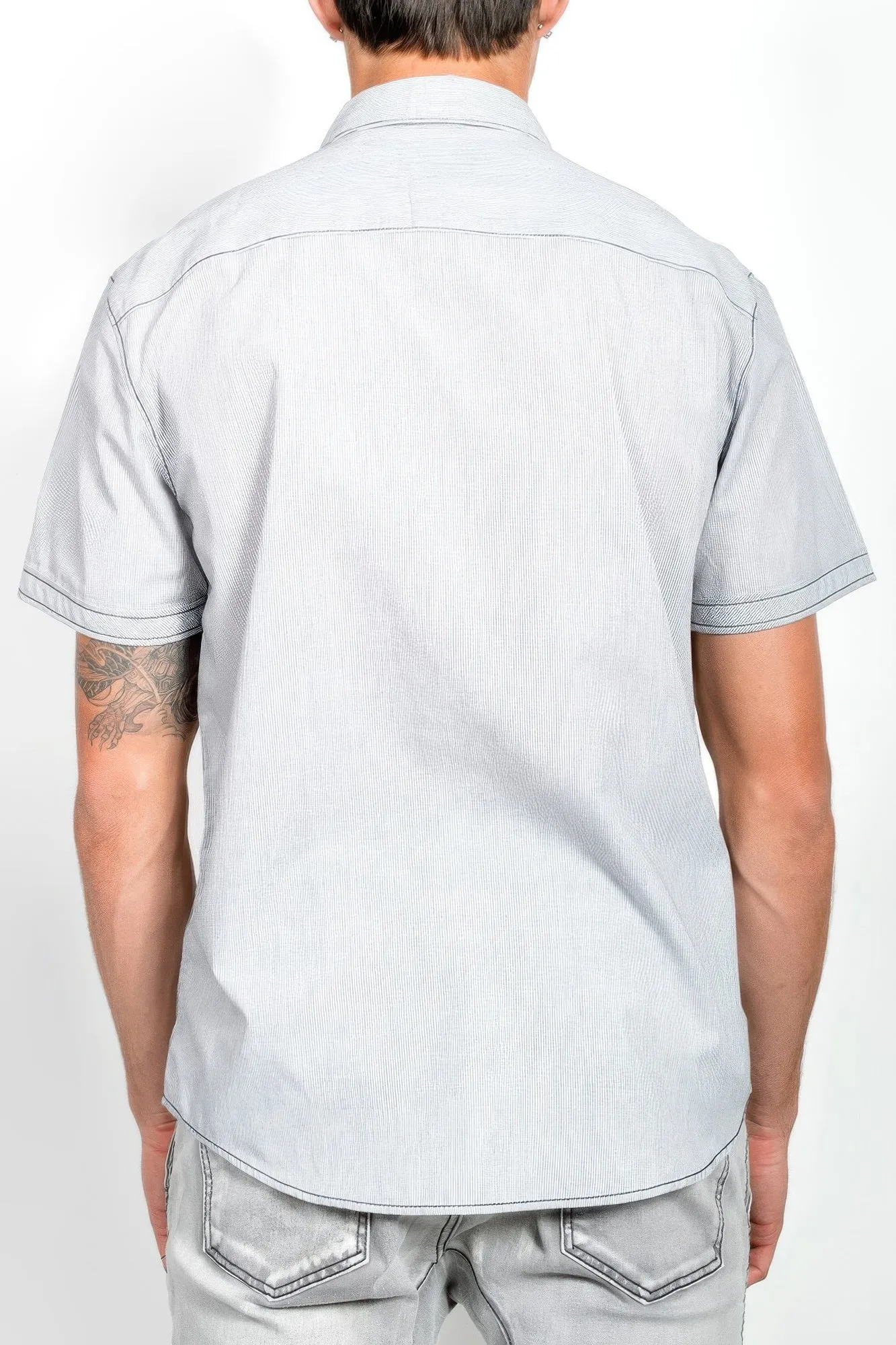 Men's Casual Short Sleeve Solid Shirts sold by Unique Kulture product image thumbnail 4
