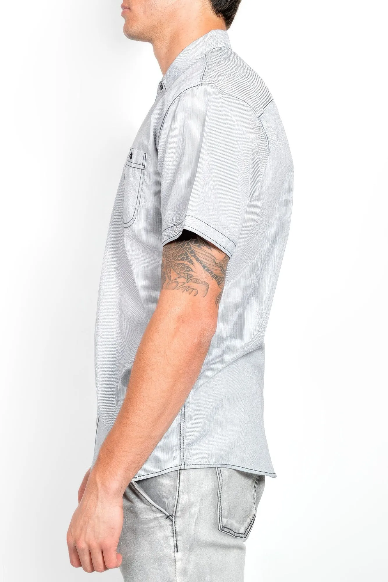 Men's Casual Short Sleeve Solid Shirts sold by Unique Kulture product image thumbnail 3