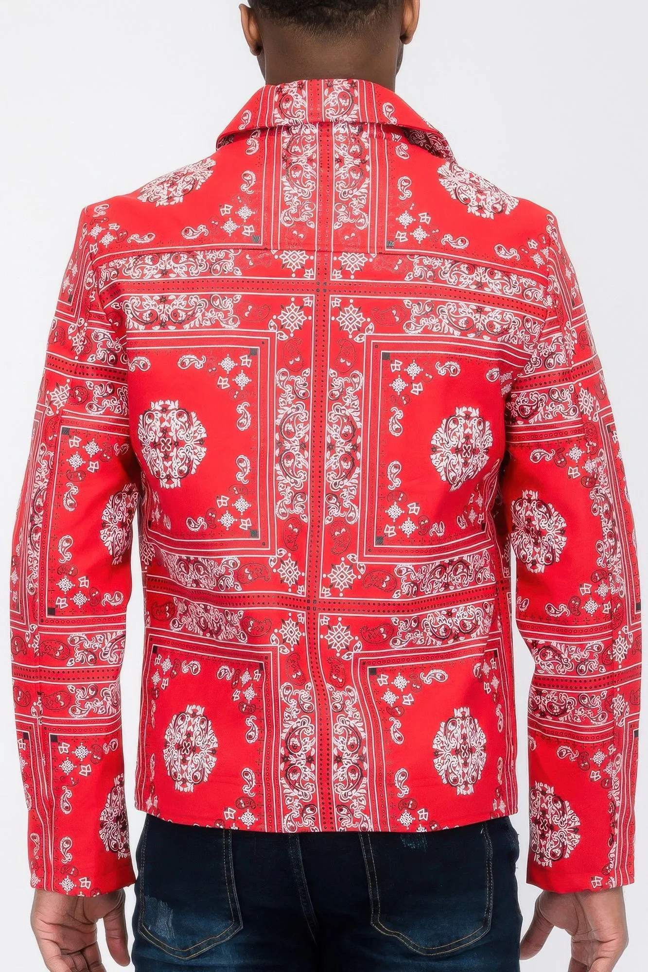 Bandana Print Vegan Leather Jacket sold by Unique Kulture product image thumbnail 3