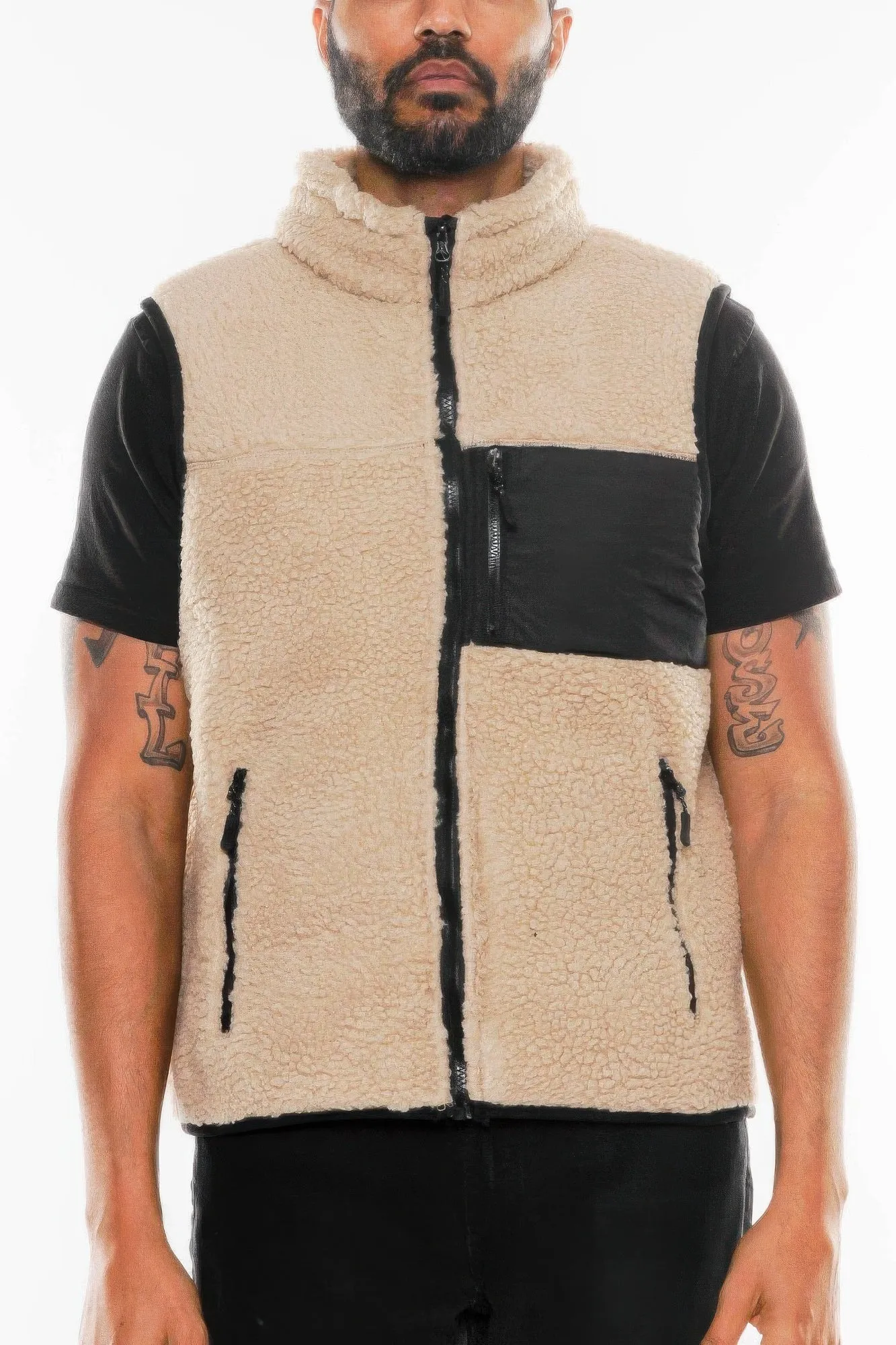 Padded Sherpa Fleece Vest sold by Unique Kulture
