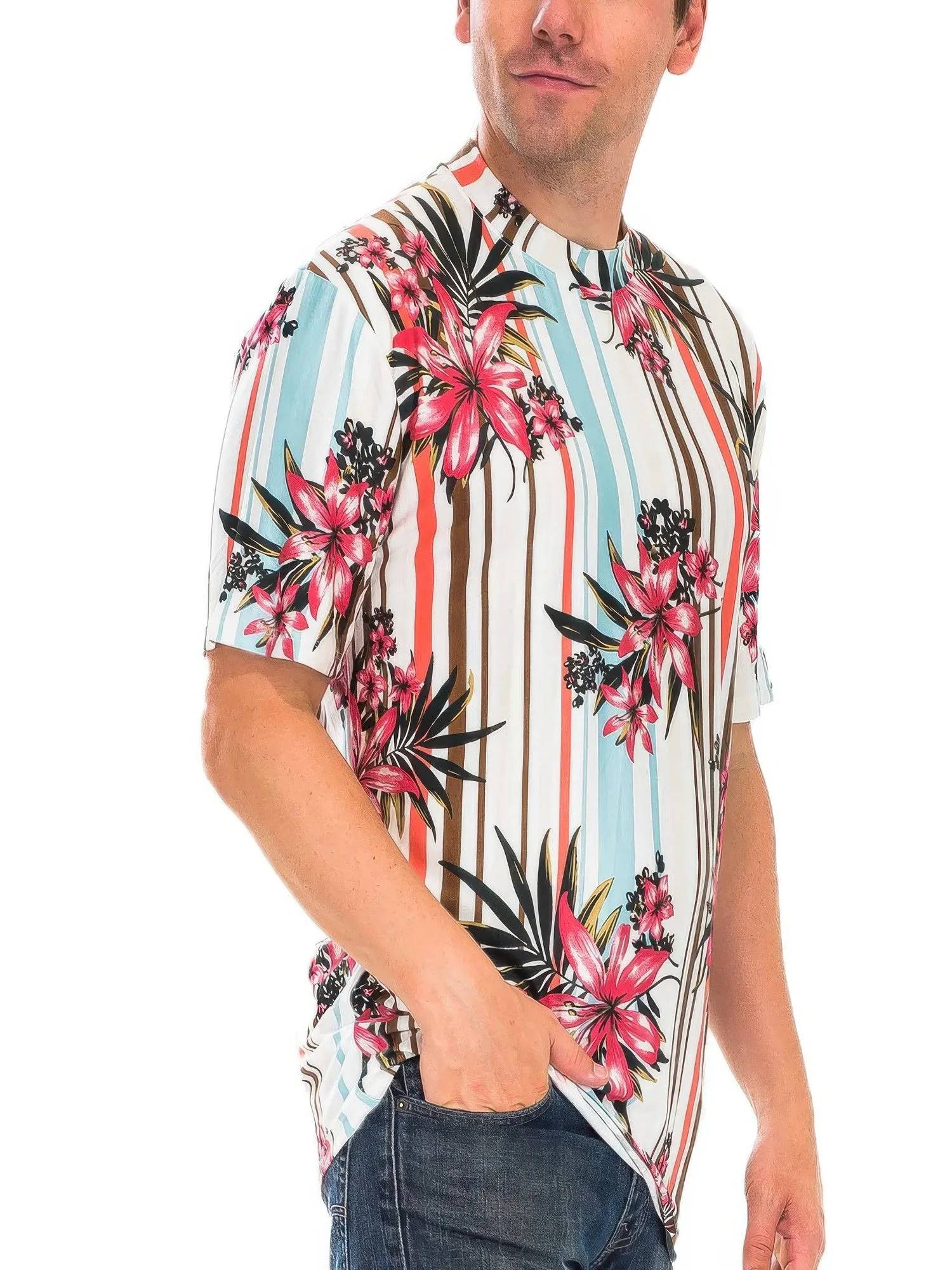 Striped Floral T-shirt sold by Unique Kulture product image thumbnail 2
