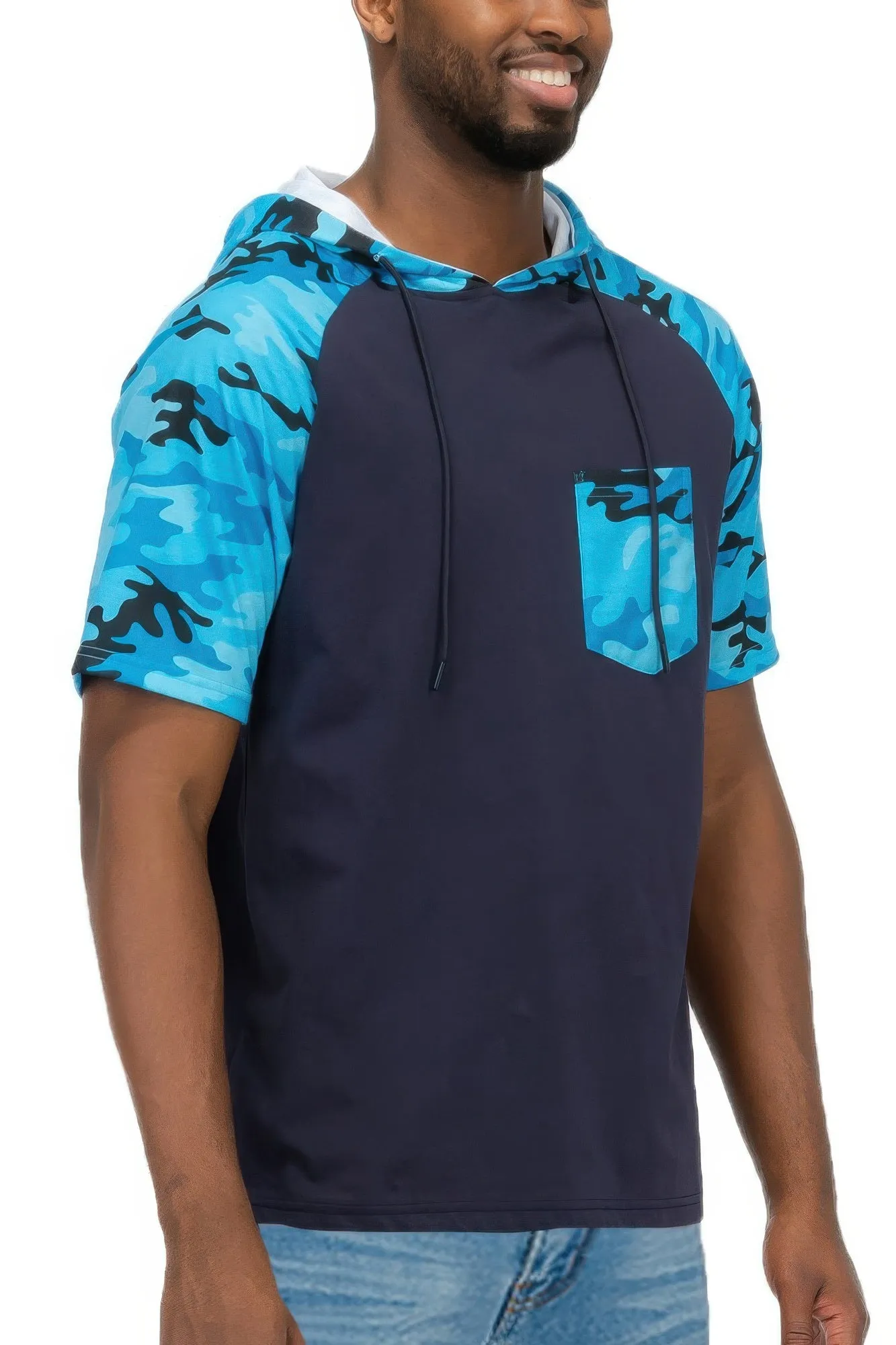 Mens Short Sleeve Camo Hooded Tshirt sold by Unique Kulture product image thumbnail 4