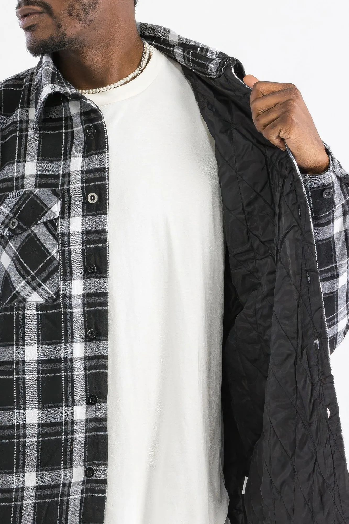 Mens Quilted Padded Flannel sold by Unique Kulture product image thumbnail 3