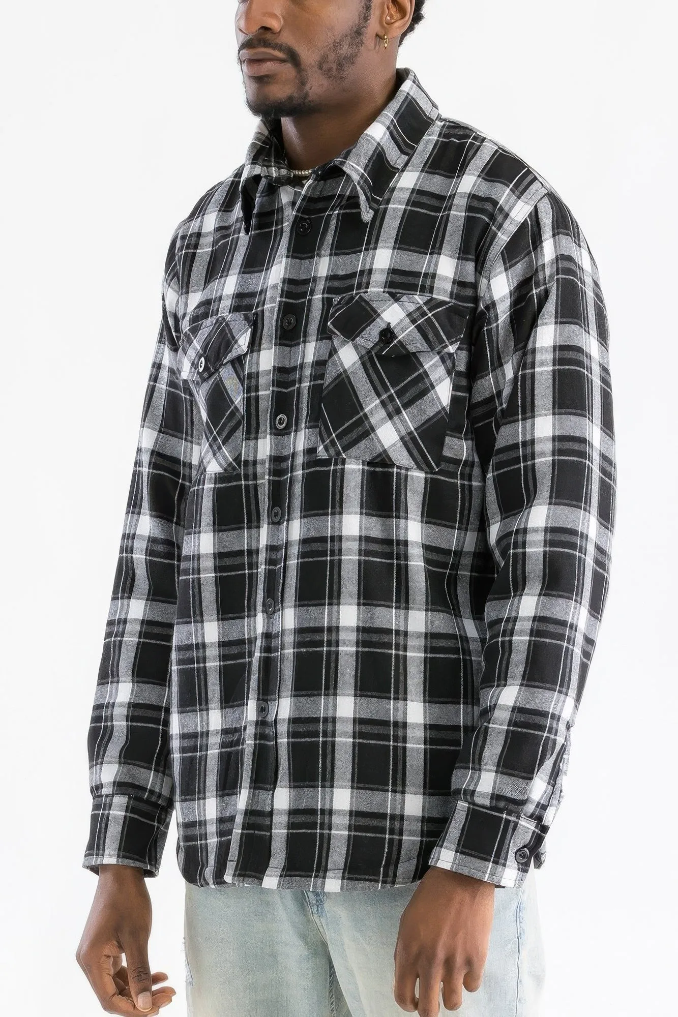 Mens Quilted Padded Flannel sold by Unique Kulture product image thumbnail 2