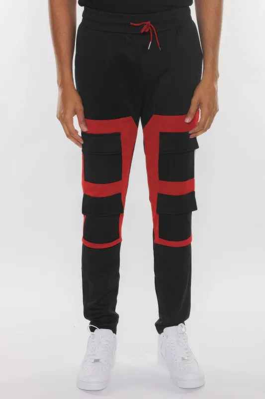 Color Block Cargo Track Pant made by Unique Kulture