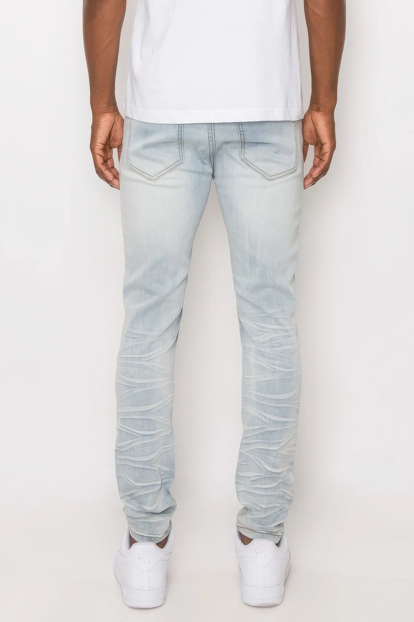 Men Creased Biker Denim Jeans sold by Unique Kulture product image thumbnail 4