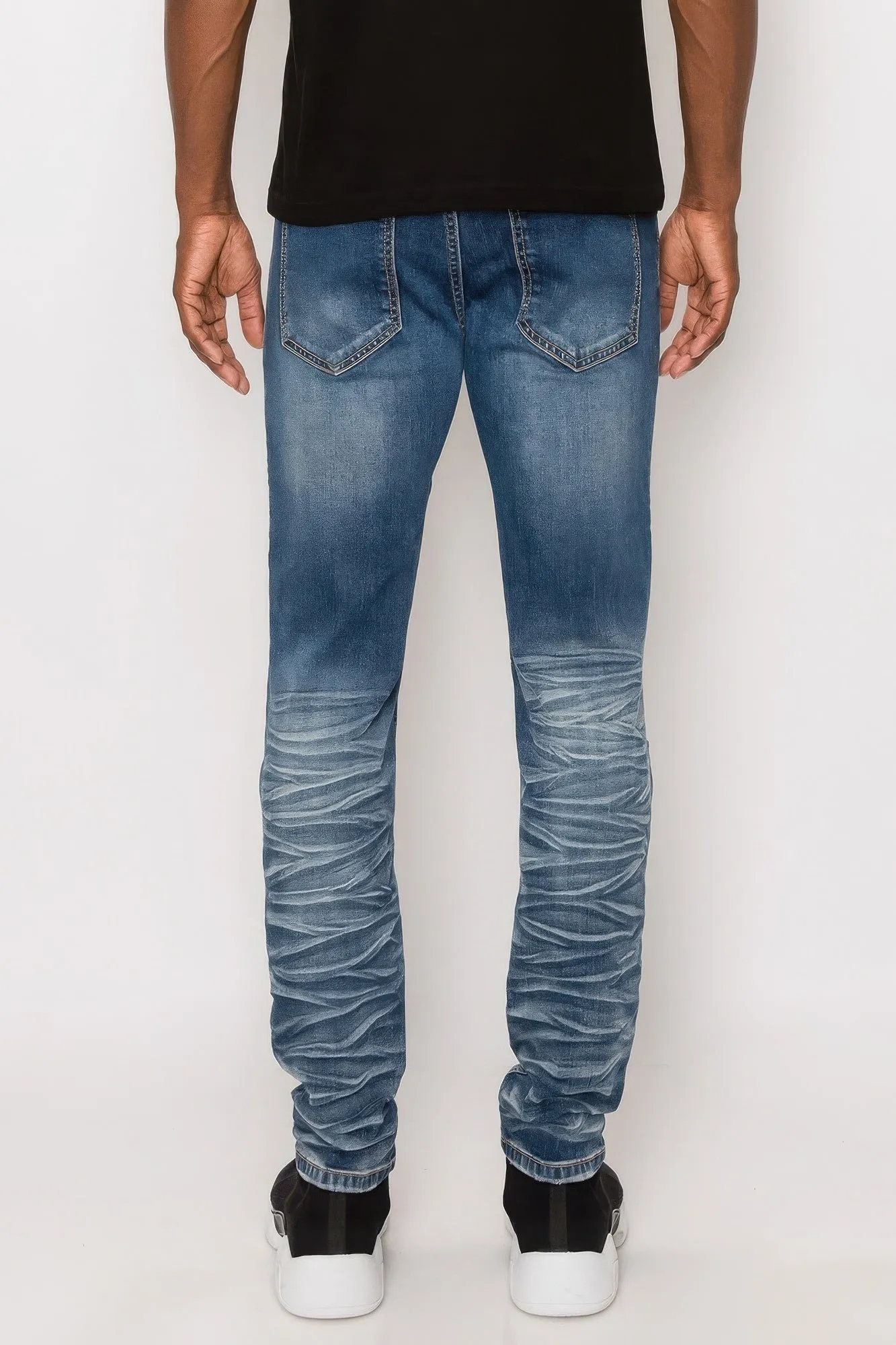 Men Creased Biker Denim Jeans sold by Unique Kulture product image thumbnail 5