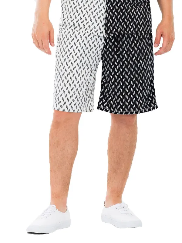 Mens Diamond Two Tone Print Shorts sold by Unique Kulture